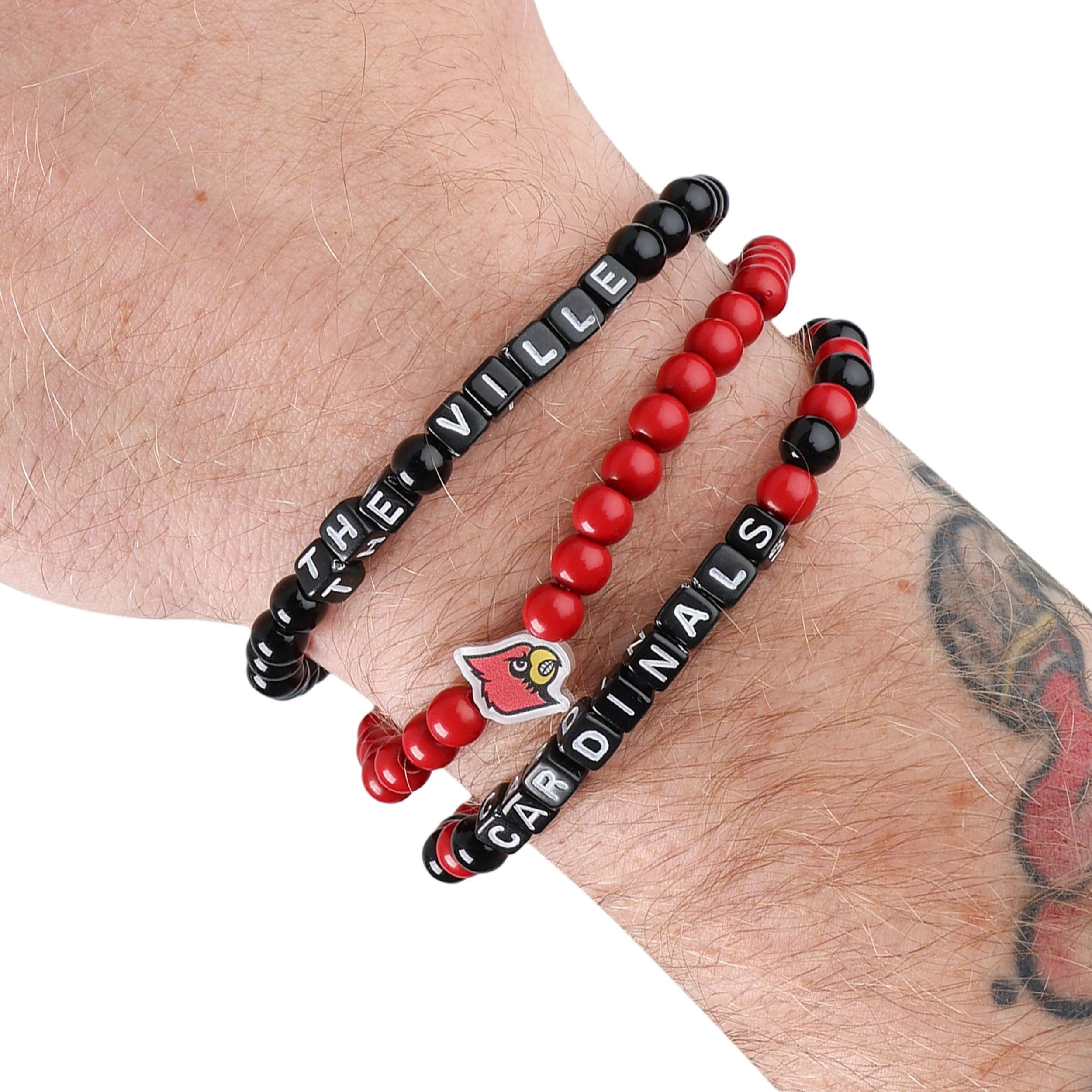 Louisville Cardinals NCAA 3 Pack Beaded Friendship Bracelet - Image 4