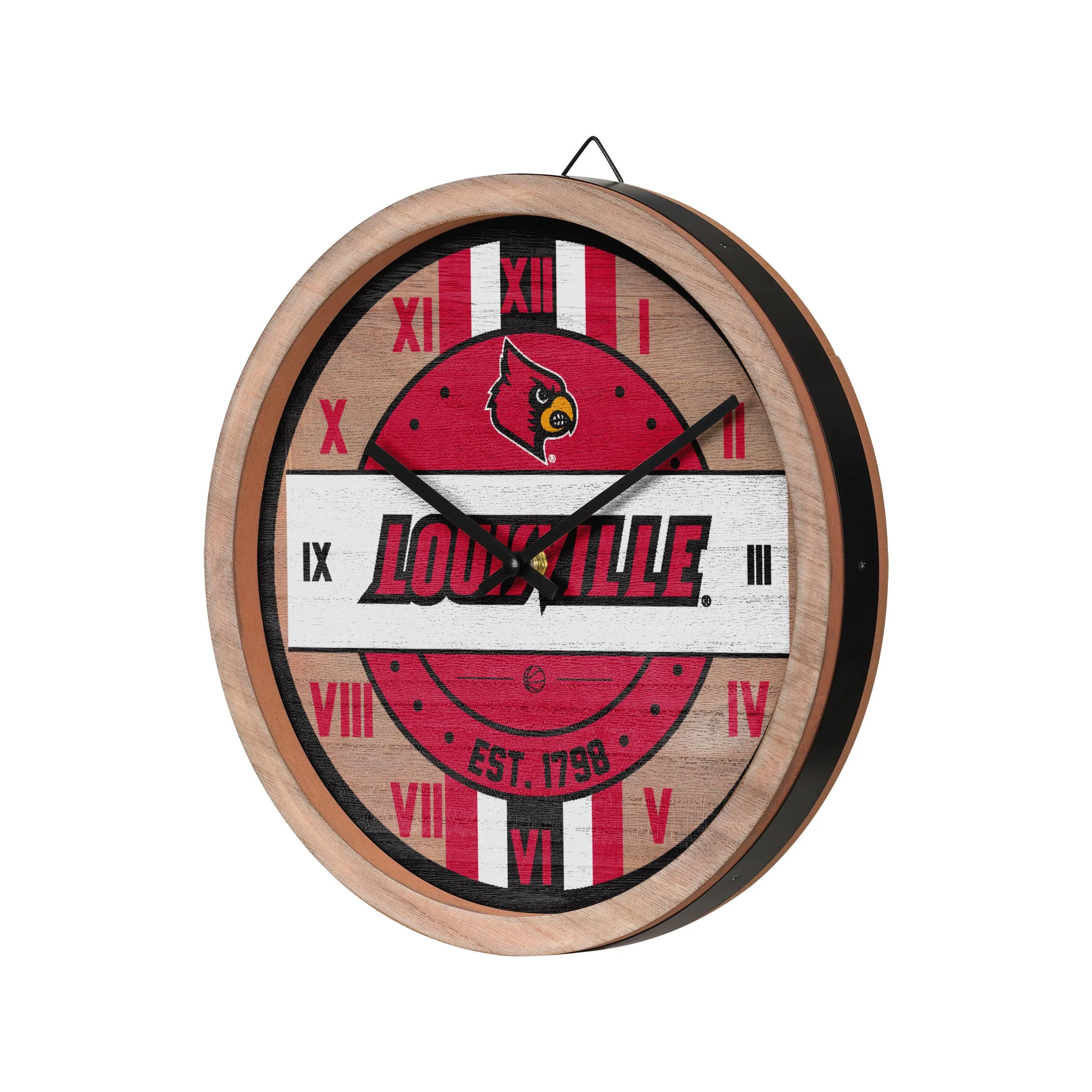 Louisville Cardinals NCAA Barrel Wall Clock - Image 2