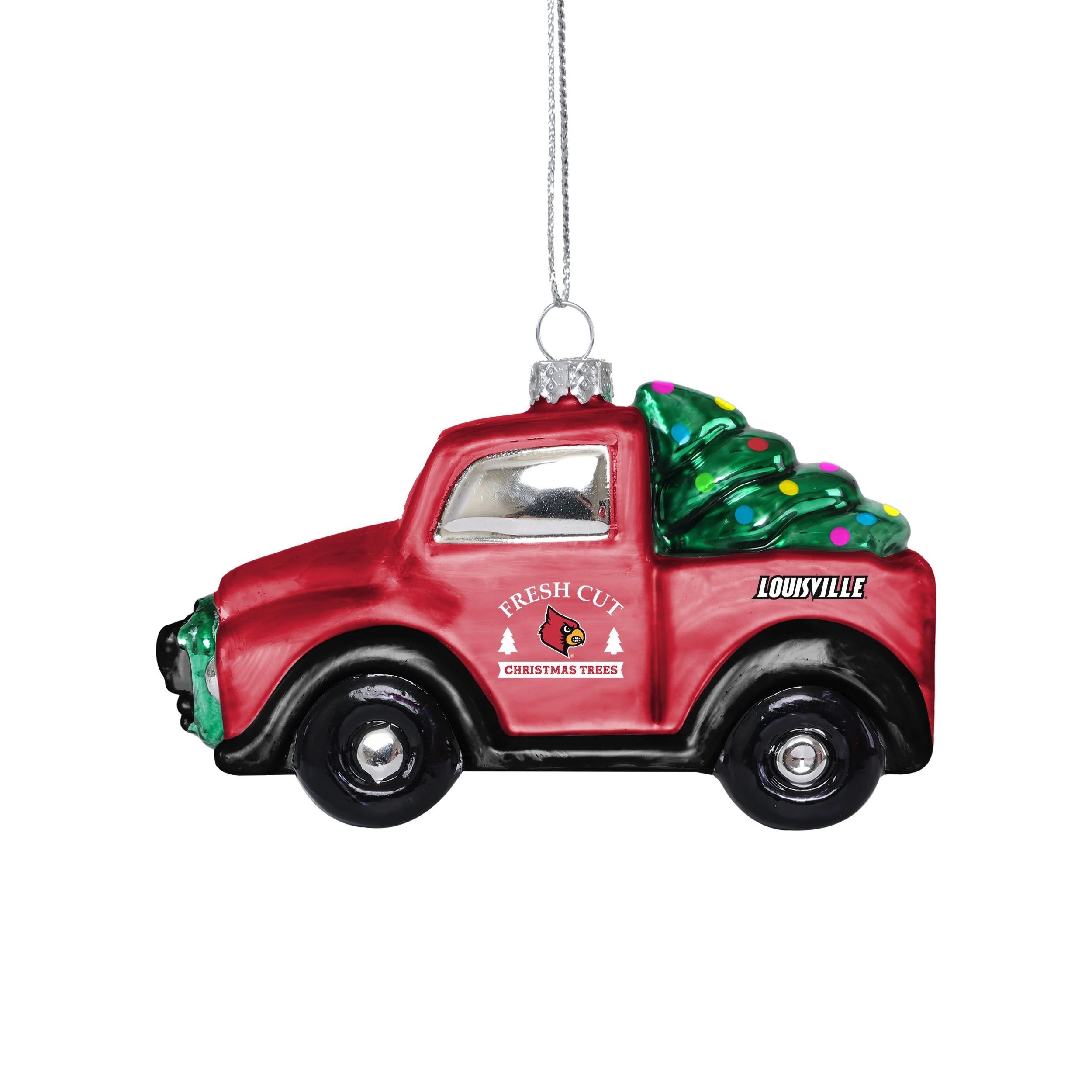 Louisville Cardinals NCAA Blown Glass Truck Ornament