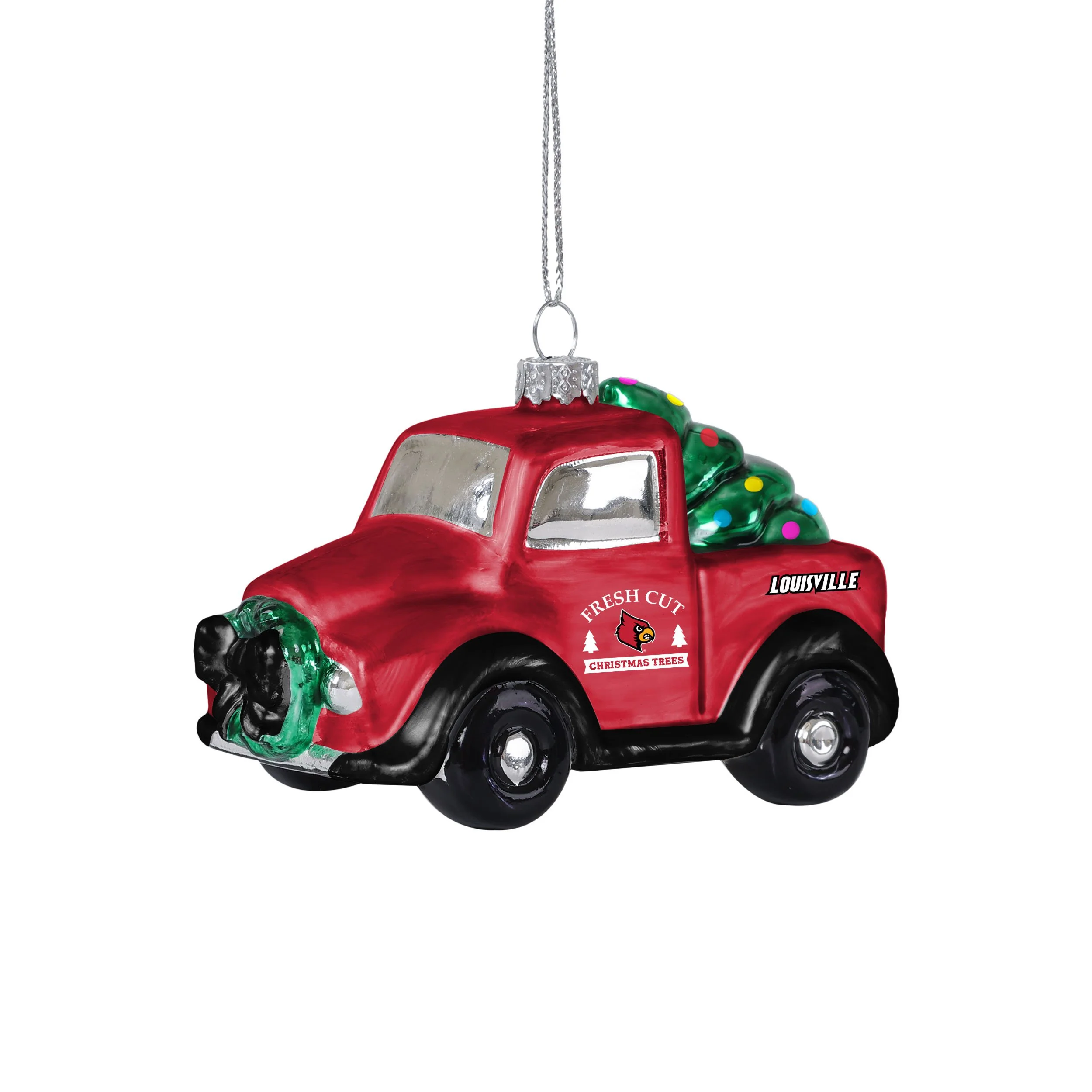 Louisville Cardinals NCAA Blown Glass Truck Ornament - Image 2