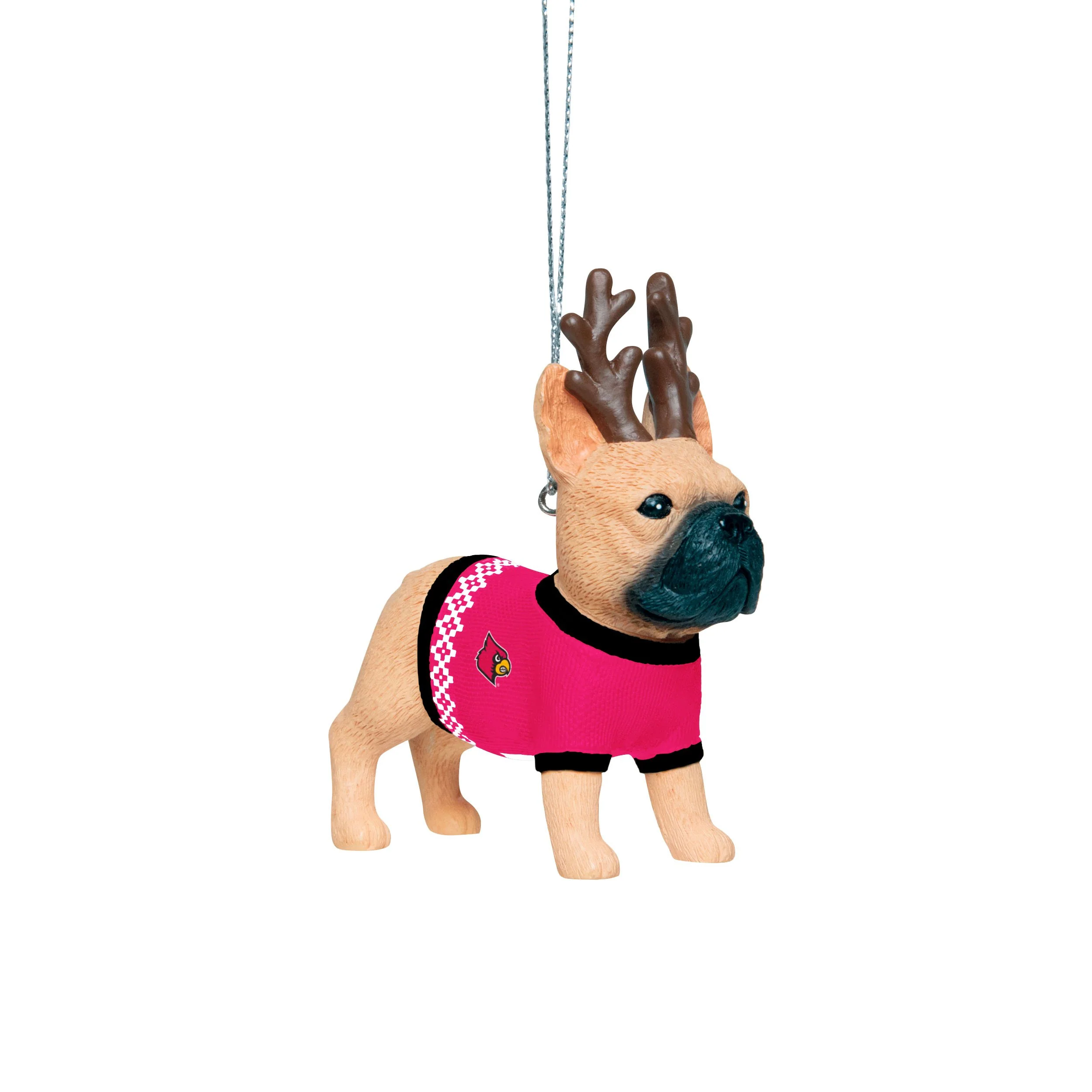 Louisville Cardinals NCAA French Bulldog Wearing Sweater Ornament