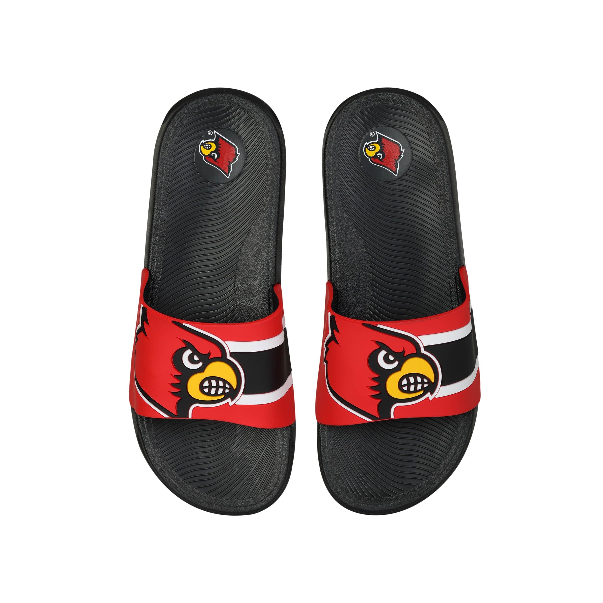 Louisville Cardinals NCAA Mens Striped Big Logo Raised Slide - Image 2