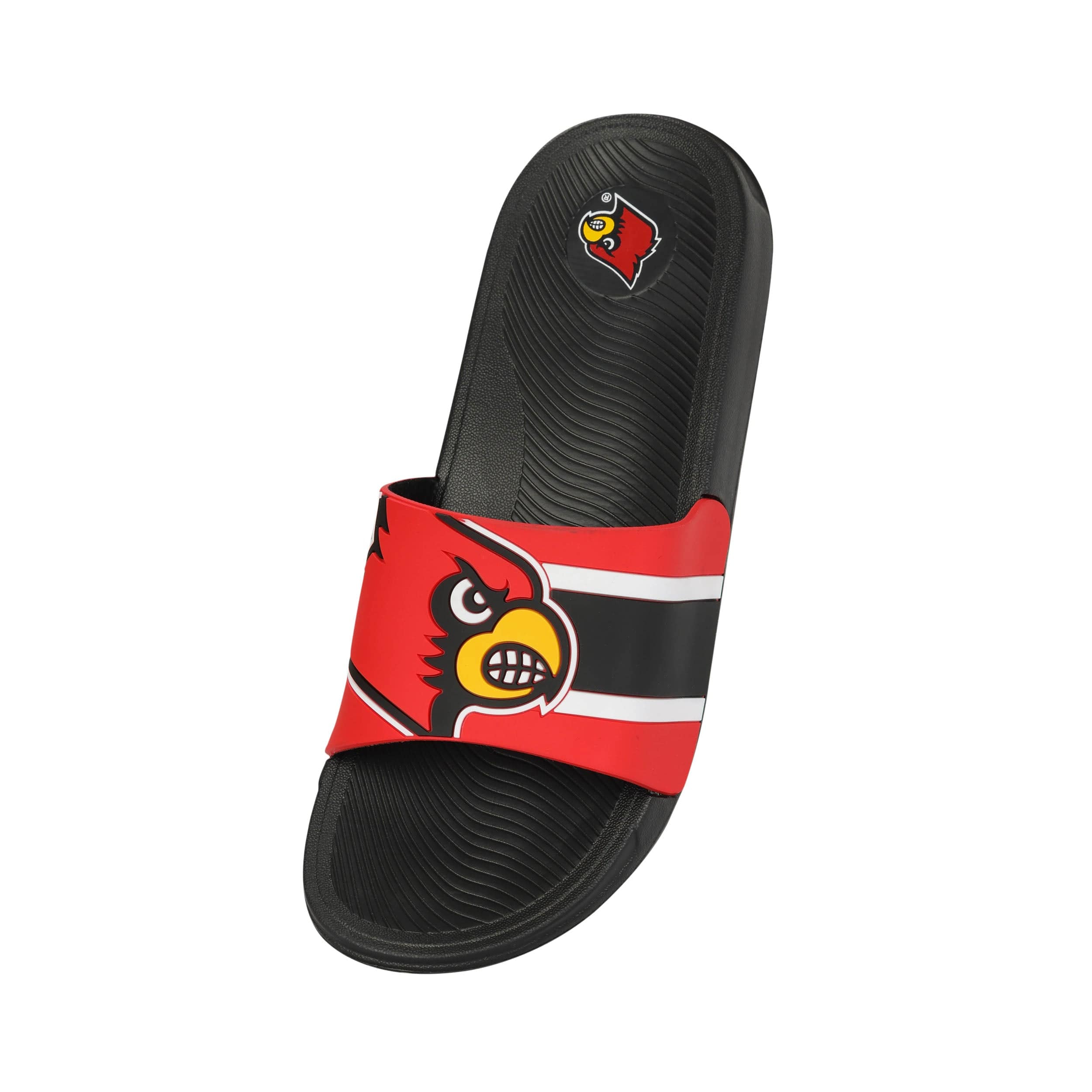 Louisville Cardinals NCAA Mens Striped Big Logo Raised Slide - Image 3