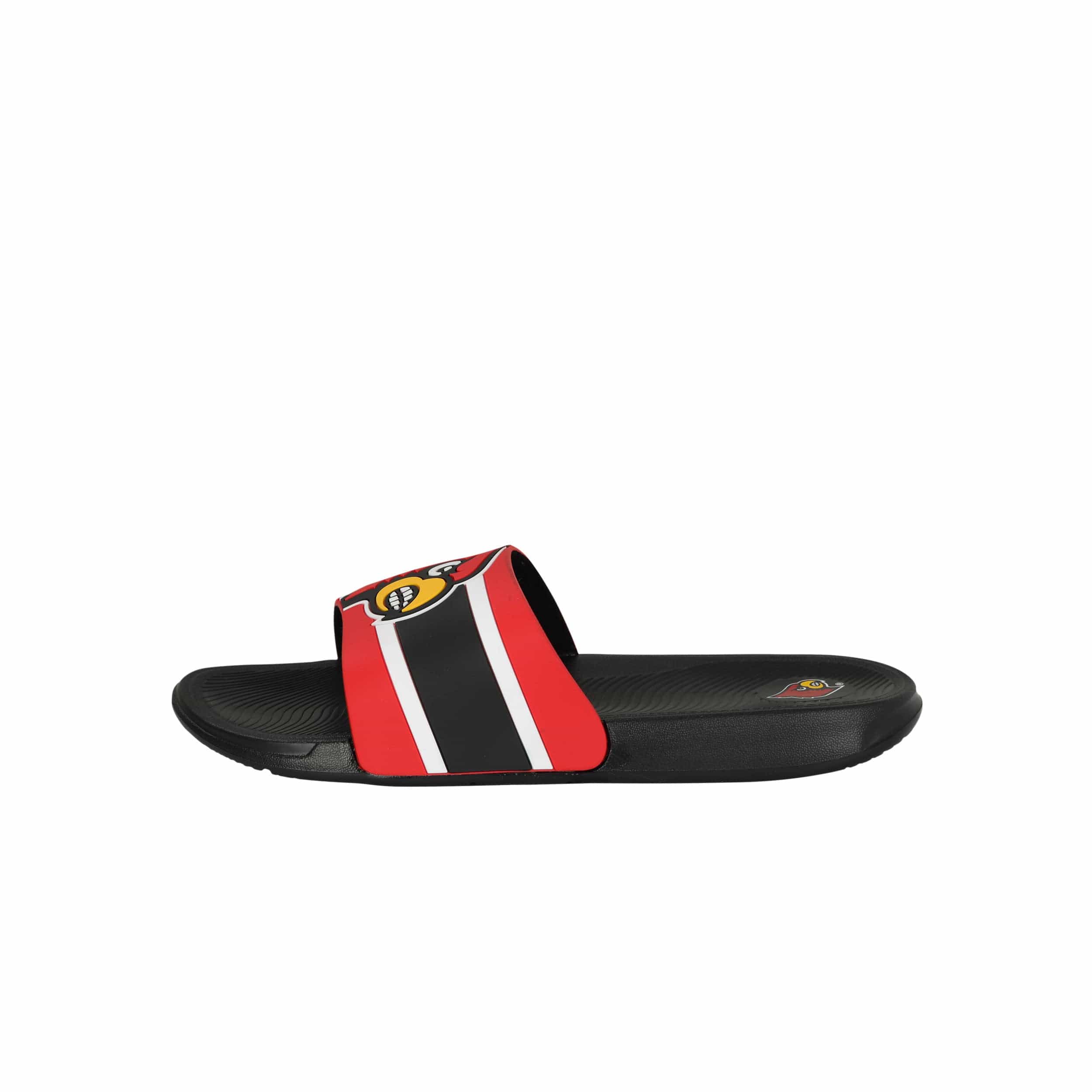 Louisville Cardinals NCAA Mens Striped Big Logo Raised Slide - Image 4