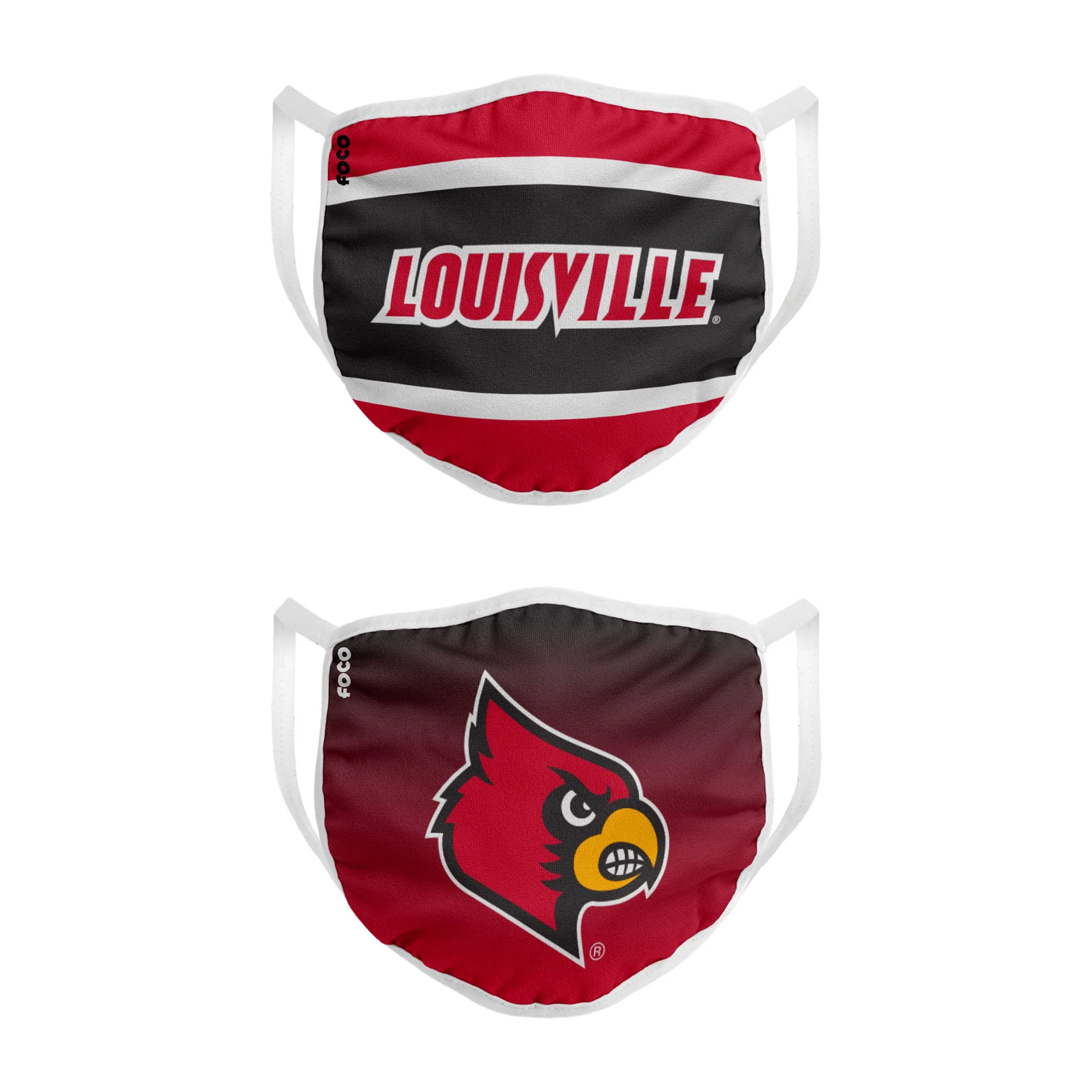 Louisville Cardinals NCAA Printed 2 Pack Face Cover
