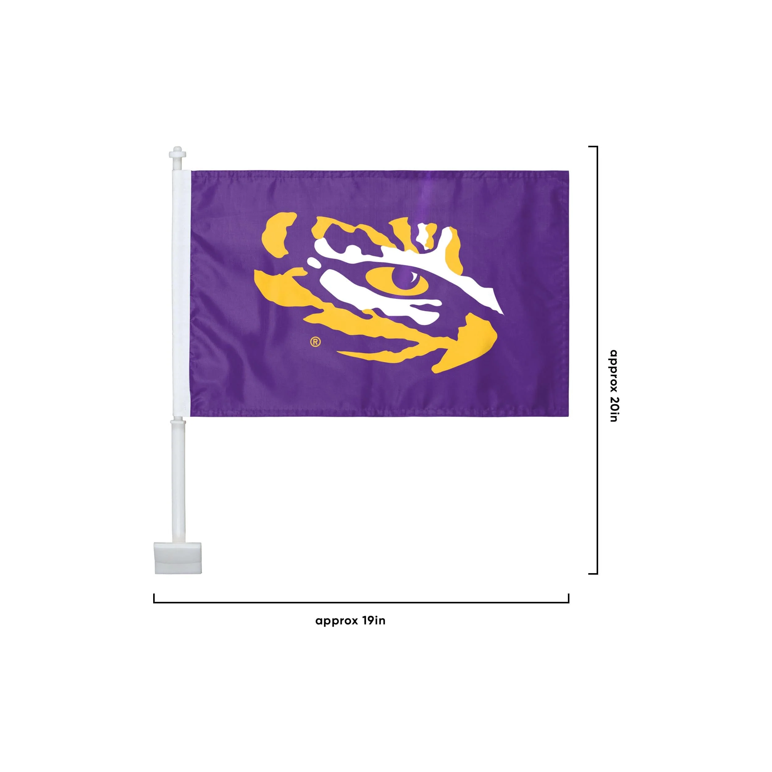 LSU Tigers NCAA 2 Pack Solid Car Flag - Image 3
