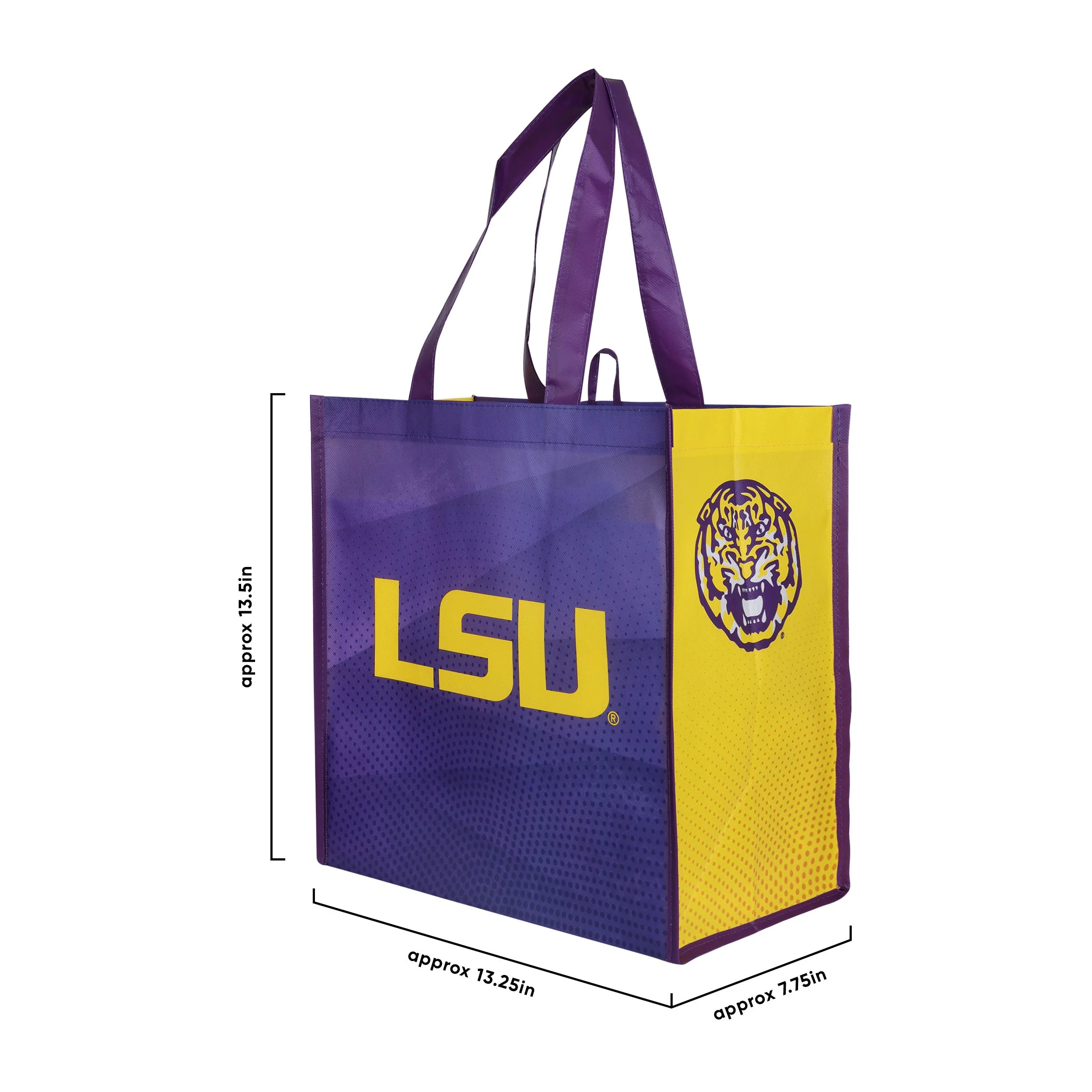 LSU Tigers NCAA 4 Pack Reusable Shopping Bag - Image 3