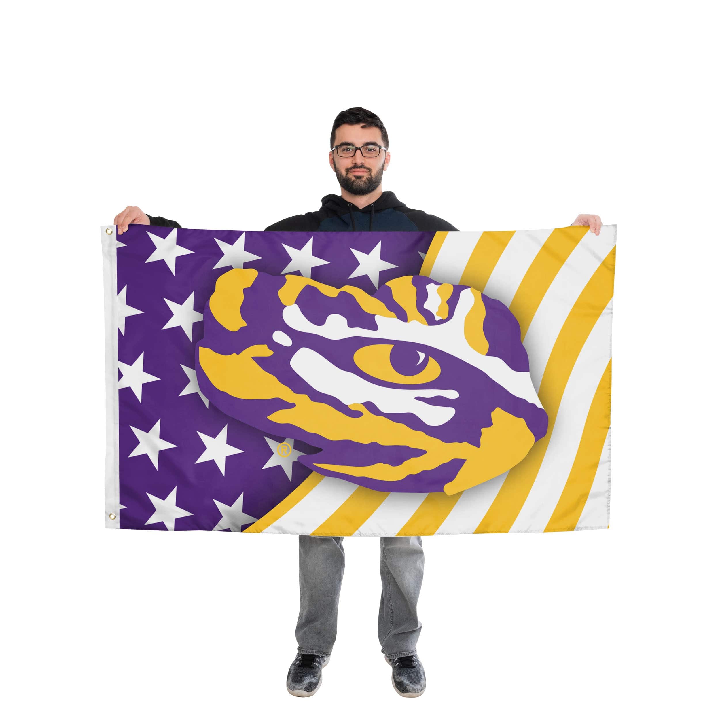 LSU Tigers NCAA Americana Horizontal Flag - Image 2