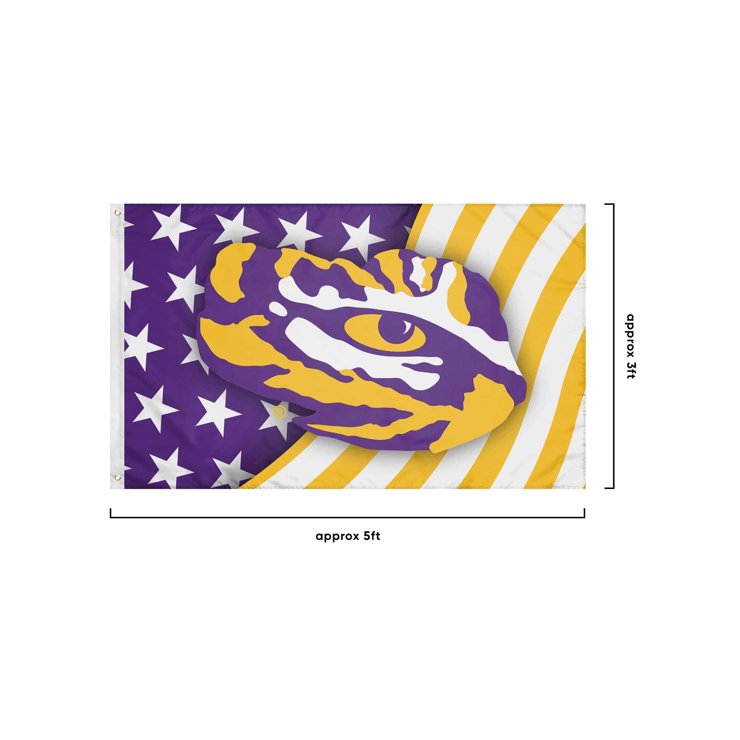 LSU Tigers NCAA Americana Horizontal Flag - Image 3