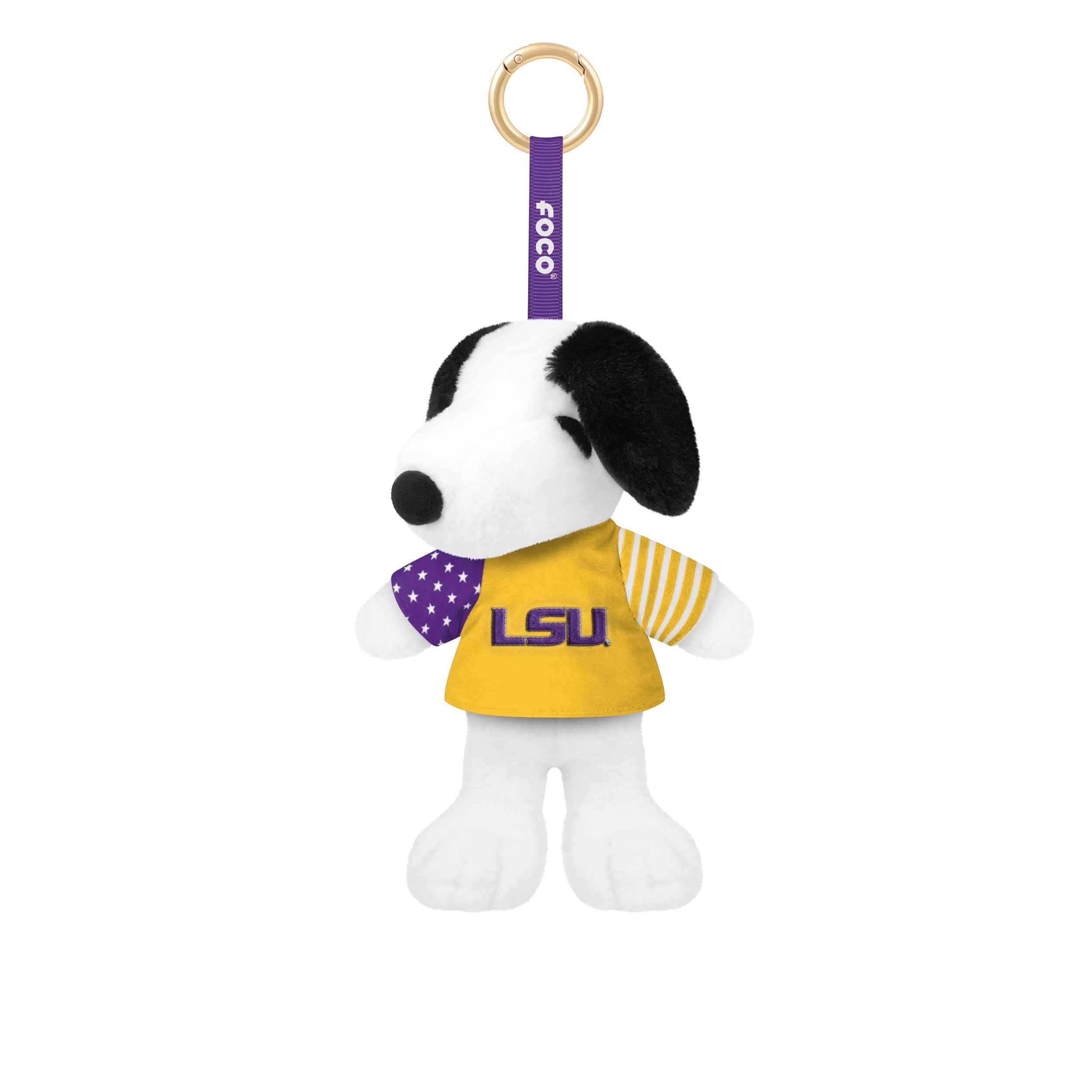 LSU Tigers NCAA Americana Plush Snoopy Peanuts Bag Charm Keychain