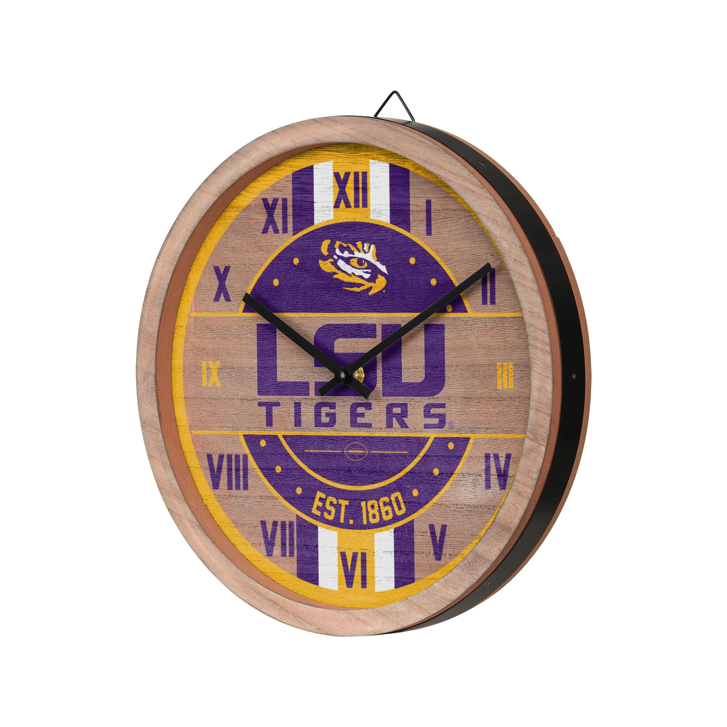 LSU Tigers NCAA Barrel Wall Clock - Image 2
