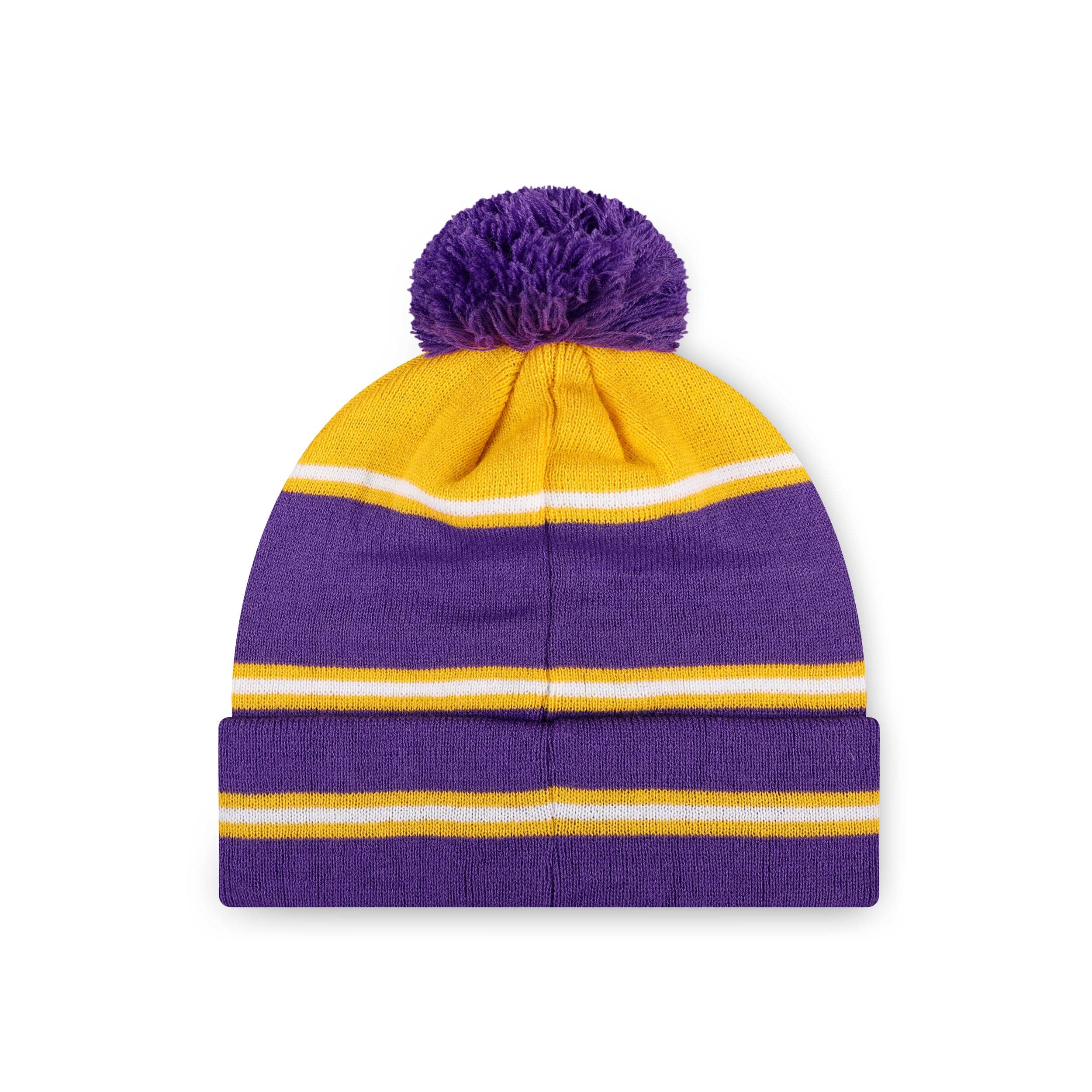 LSU Tigers NCAA Big Wordmark Stripe Pom Beanie - Image 2