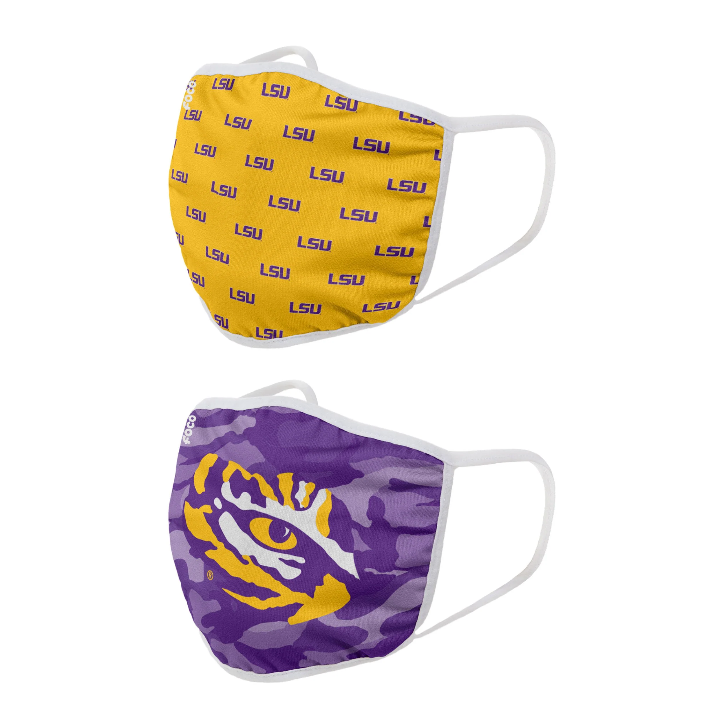 LSU Tigers NCAA Clutch 2 Pack Face Cover - Image 2