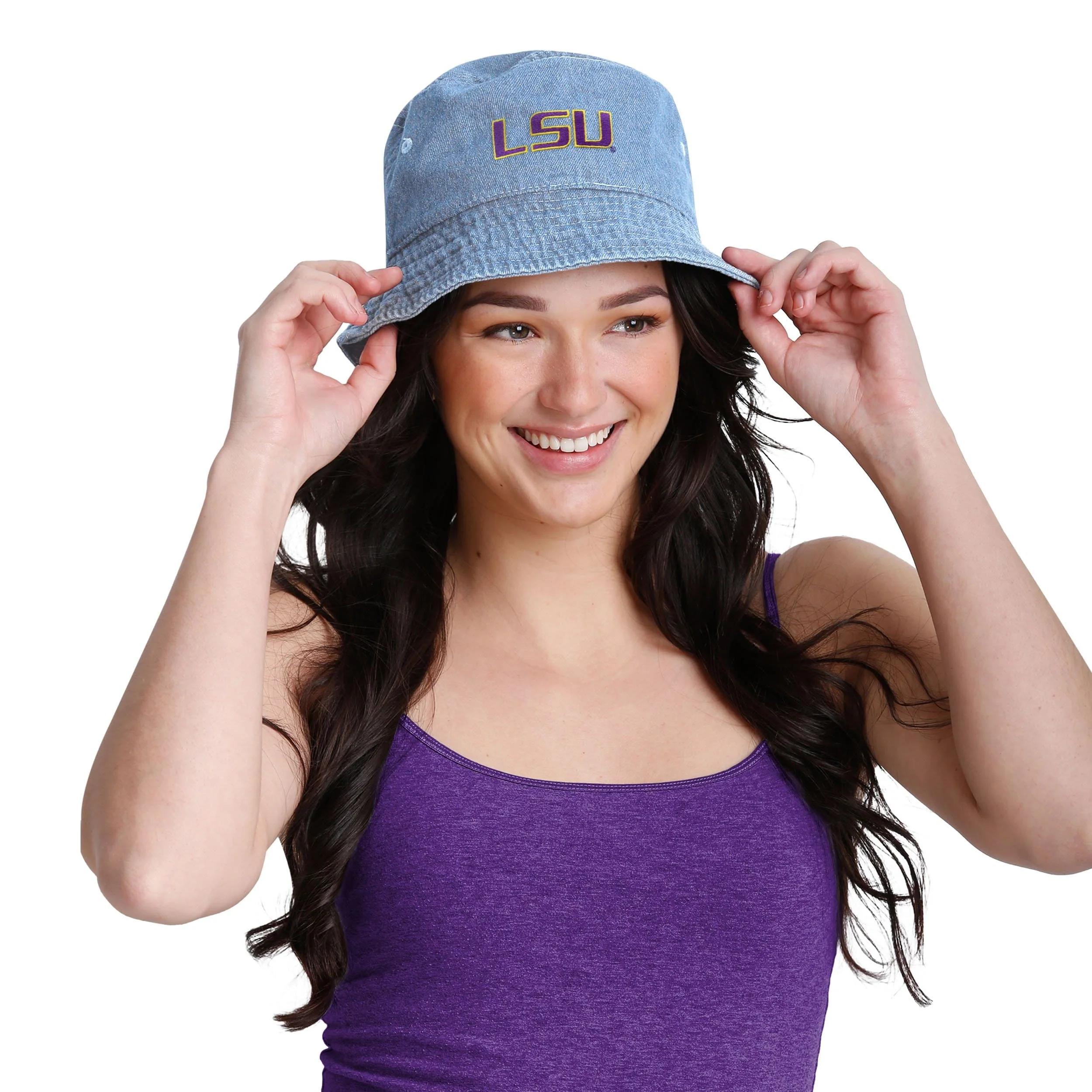 LSU Tigers NCAA Denim Bucket Hat - Image 2