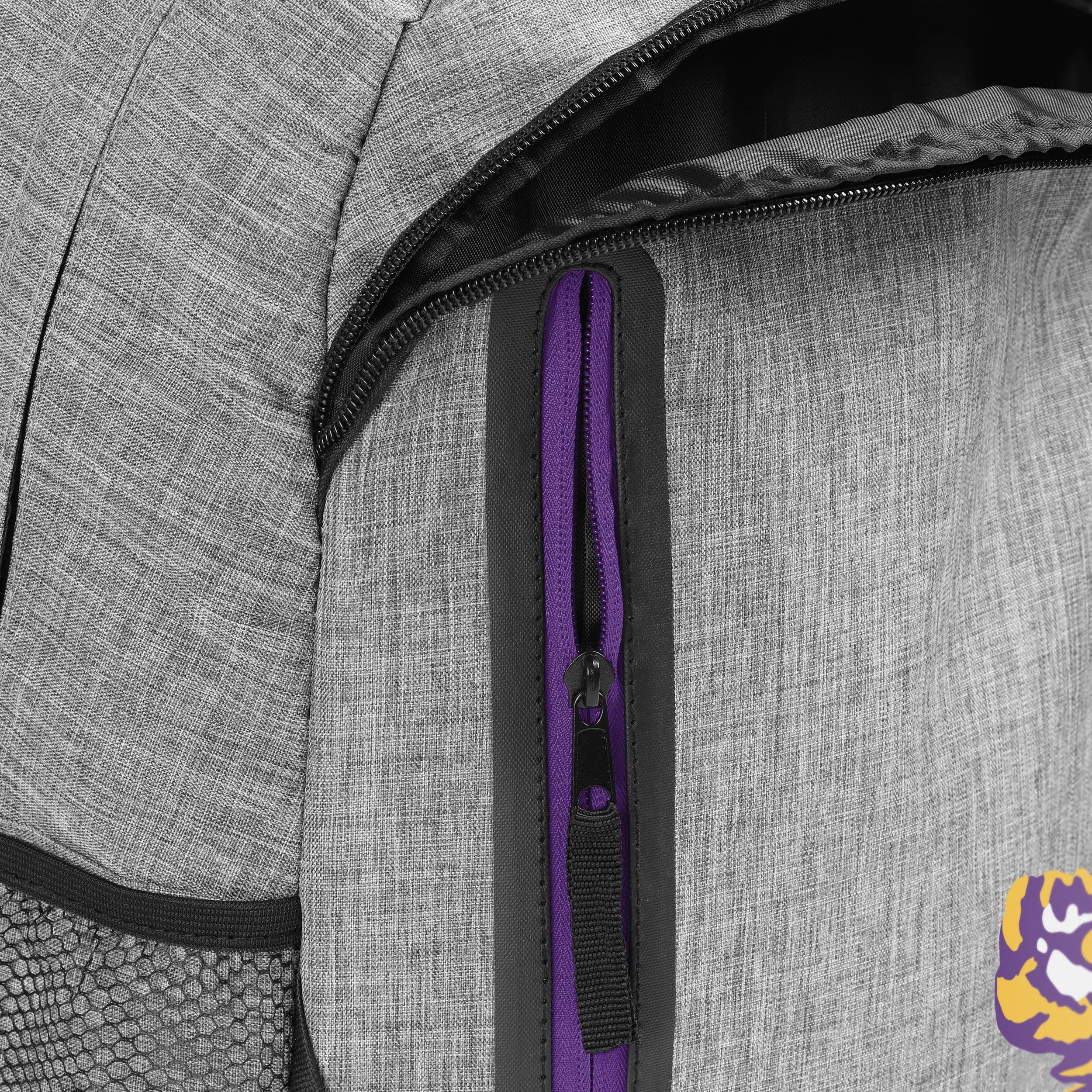 LSU Tigers NCAA Heather Grey Bold Color Backpack - Image 6