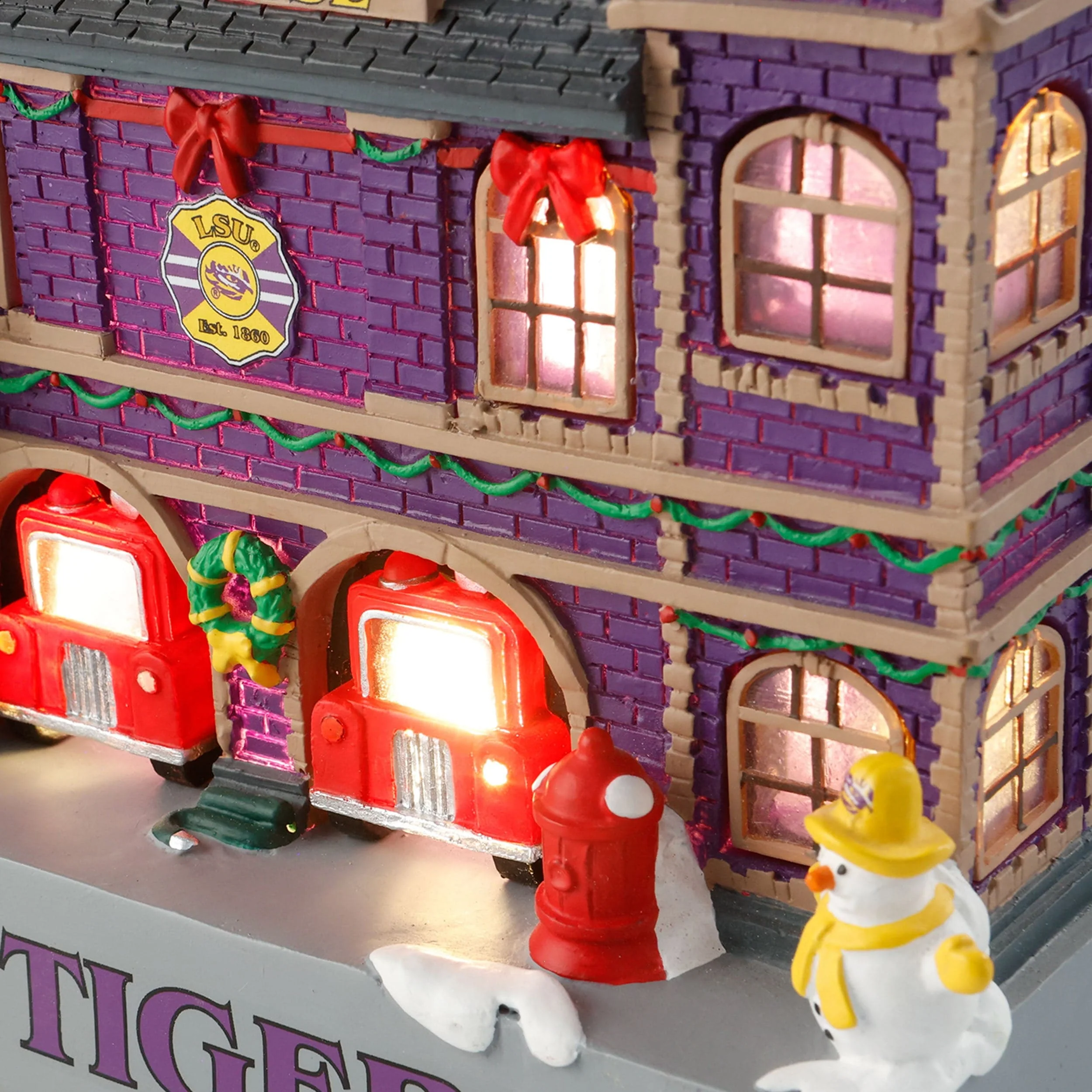 LSU Tigers NCAA Light Up Resin Team Firehouse - Image 3