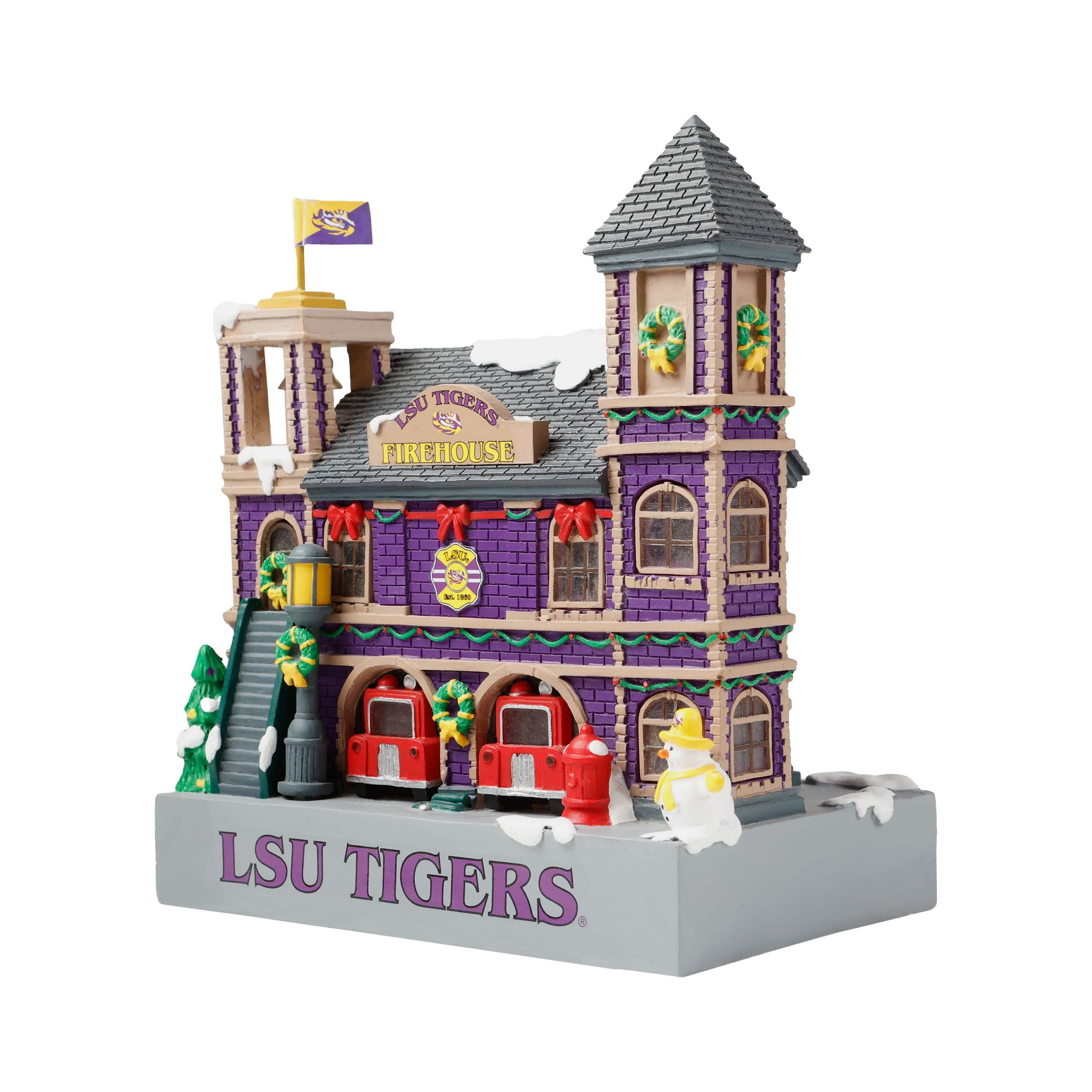 LSU Tigers NCAA Light Up Resin Team Firehouse - Image 4