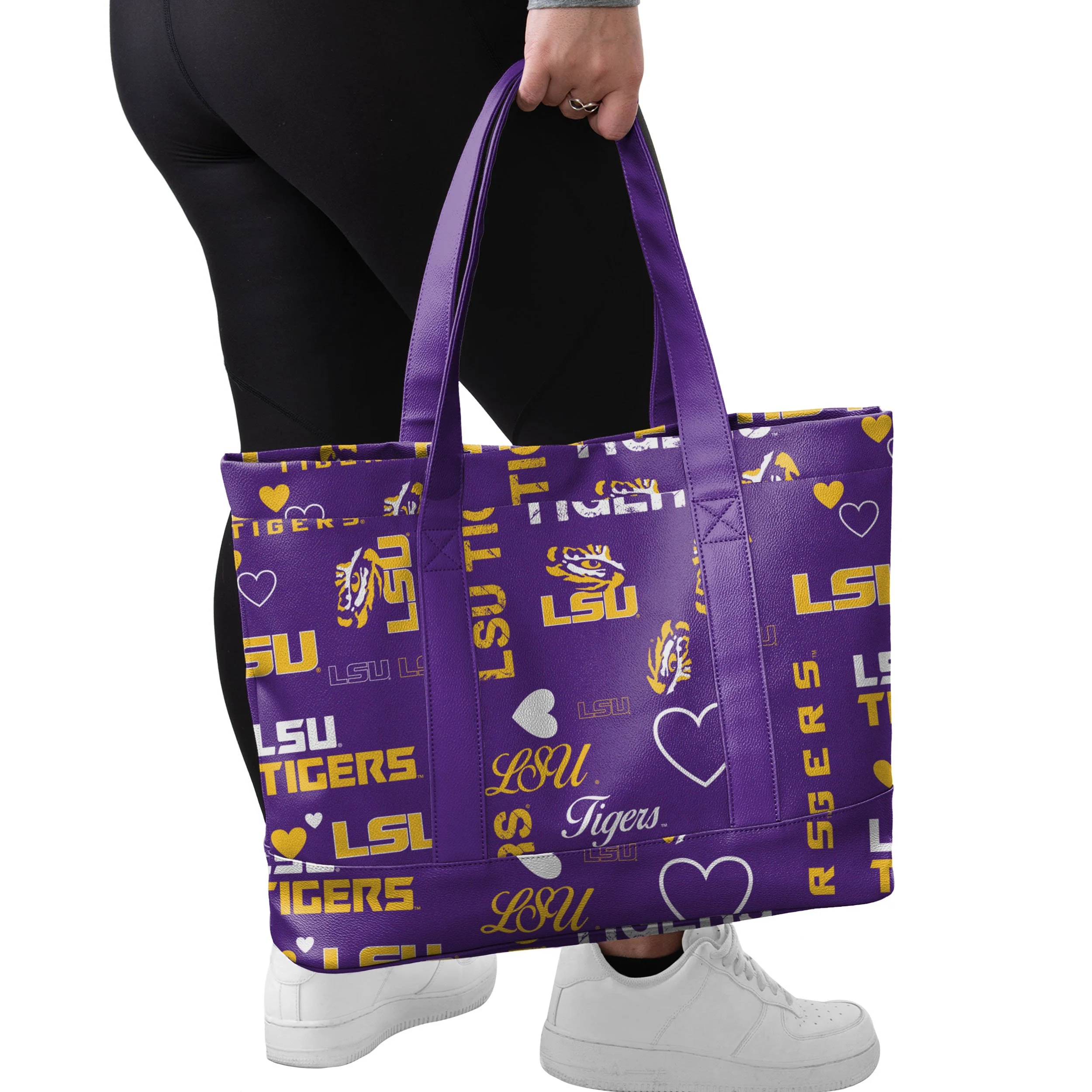 LSU Tigers NCAA Logo Love Tote Bag - Image 2