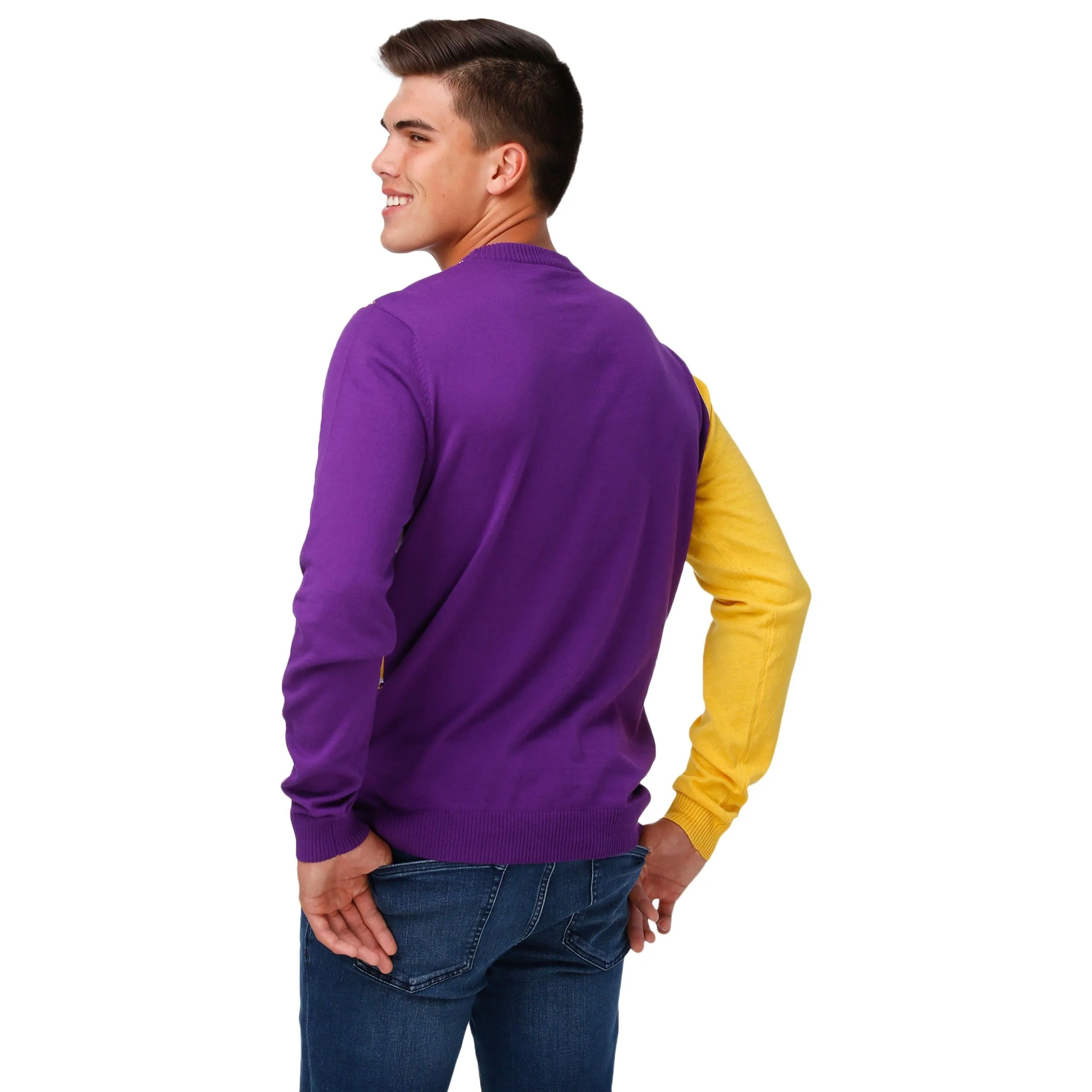 LSU Tigers NCAA Mens Busy Block Snowfall Sweater - Image 3