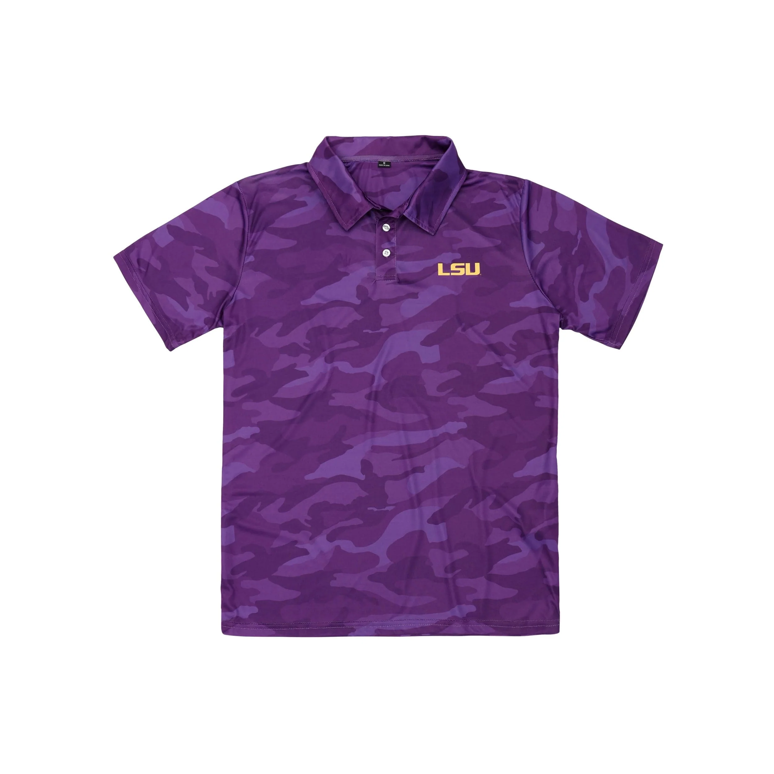 LSU Tigers NCAA Mens Color Camo Polyester Polo - Image 5