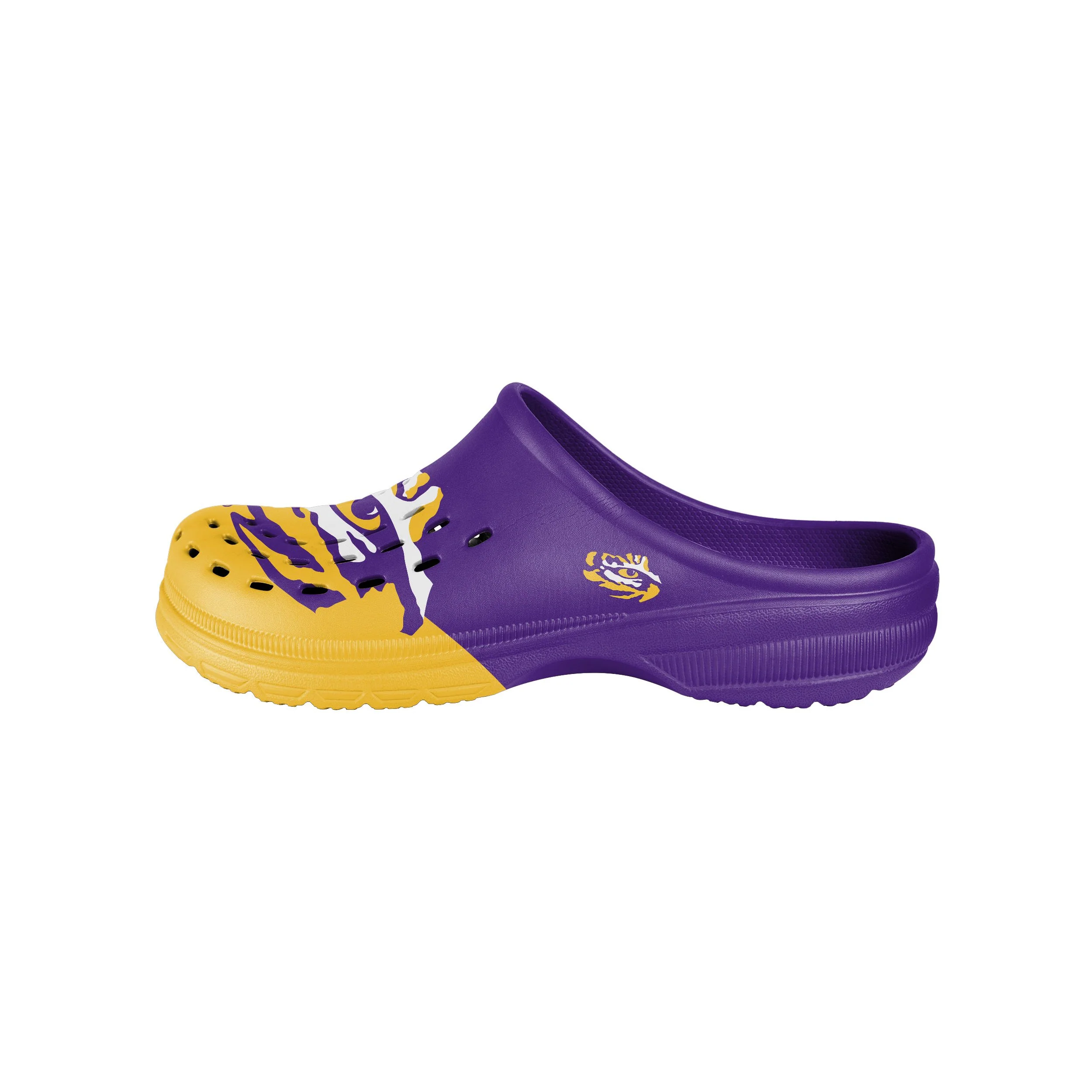 LSU Tigers NCAA Mens Colorblock Big Logo Clog - Image 2