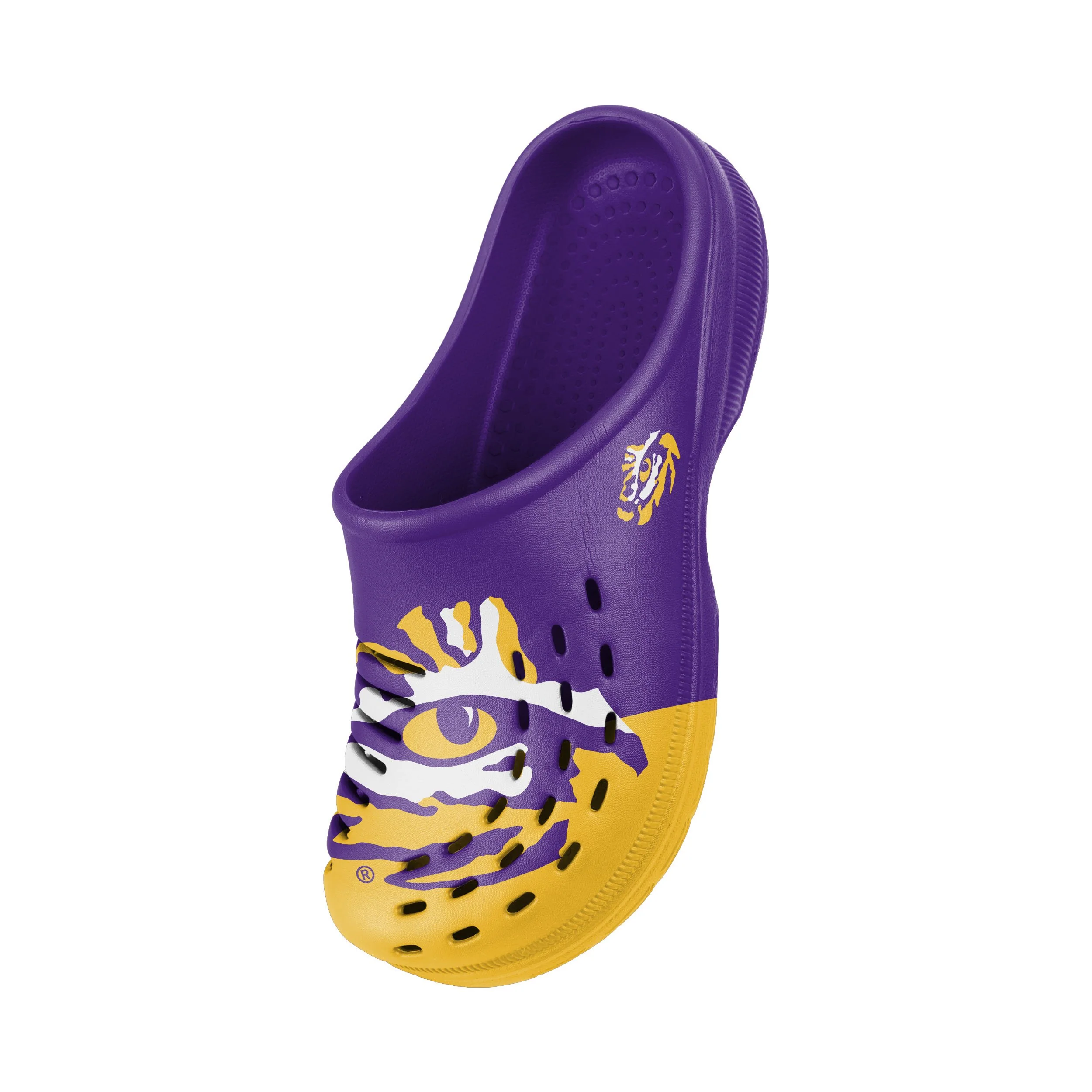 LSU Tigers NCAA Mens Colorblock Big Logo Clog - Image 3