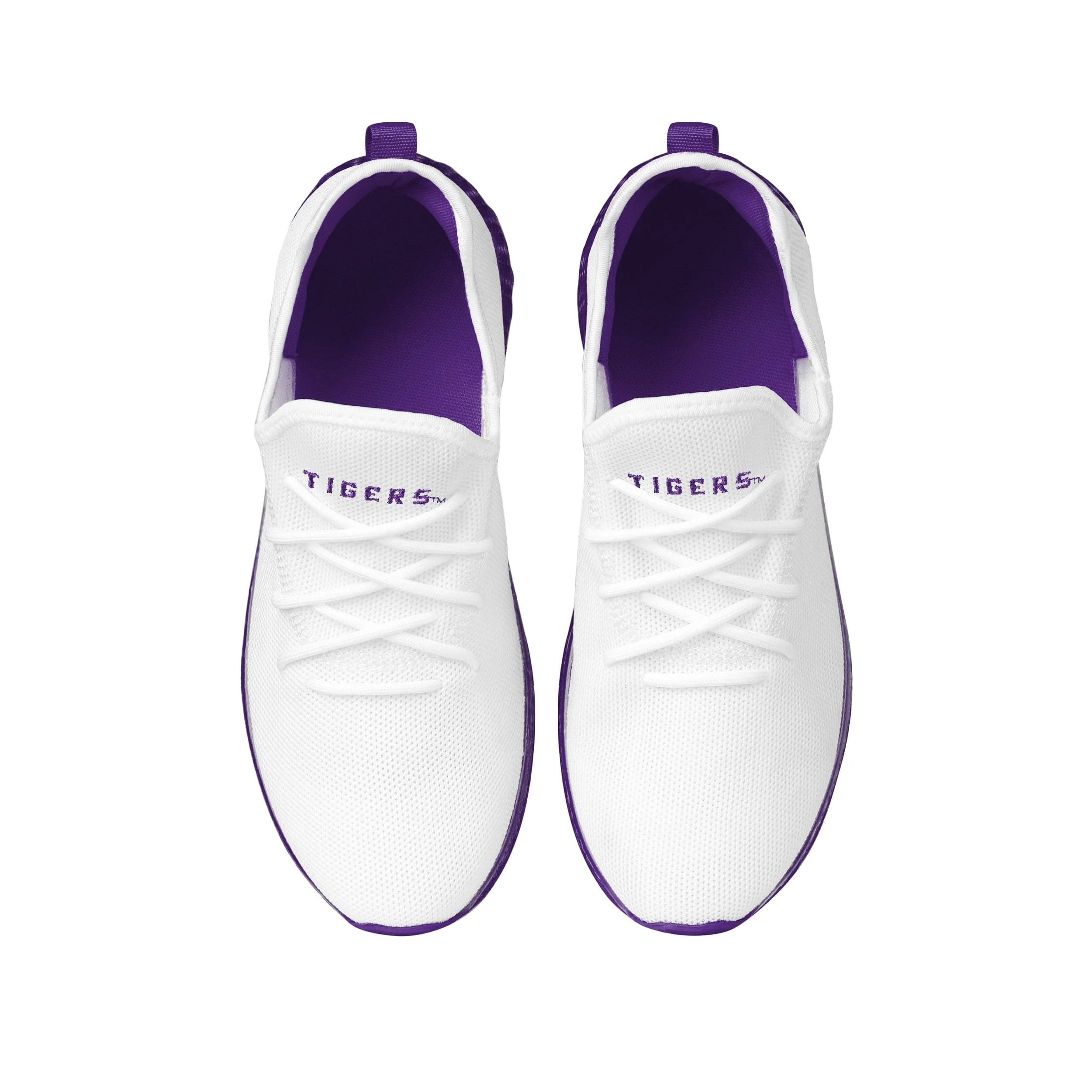 LSU Tigers NCAA Mens Gradient Midsole White Sneakers - Image 4