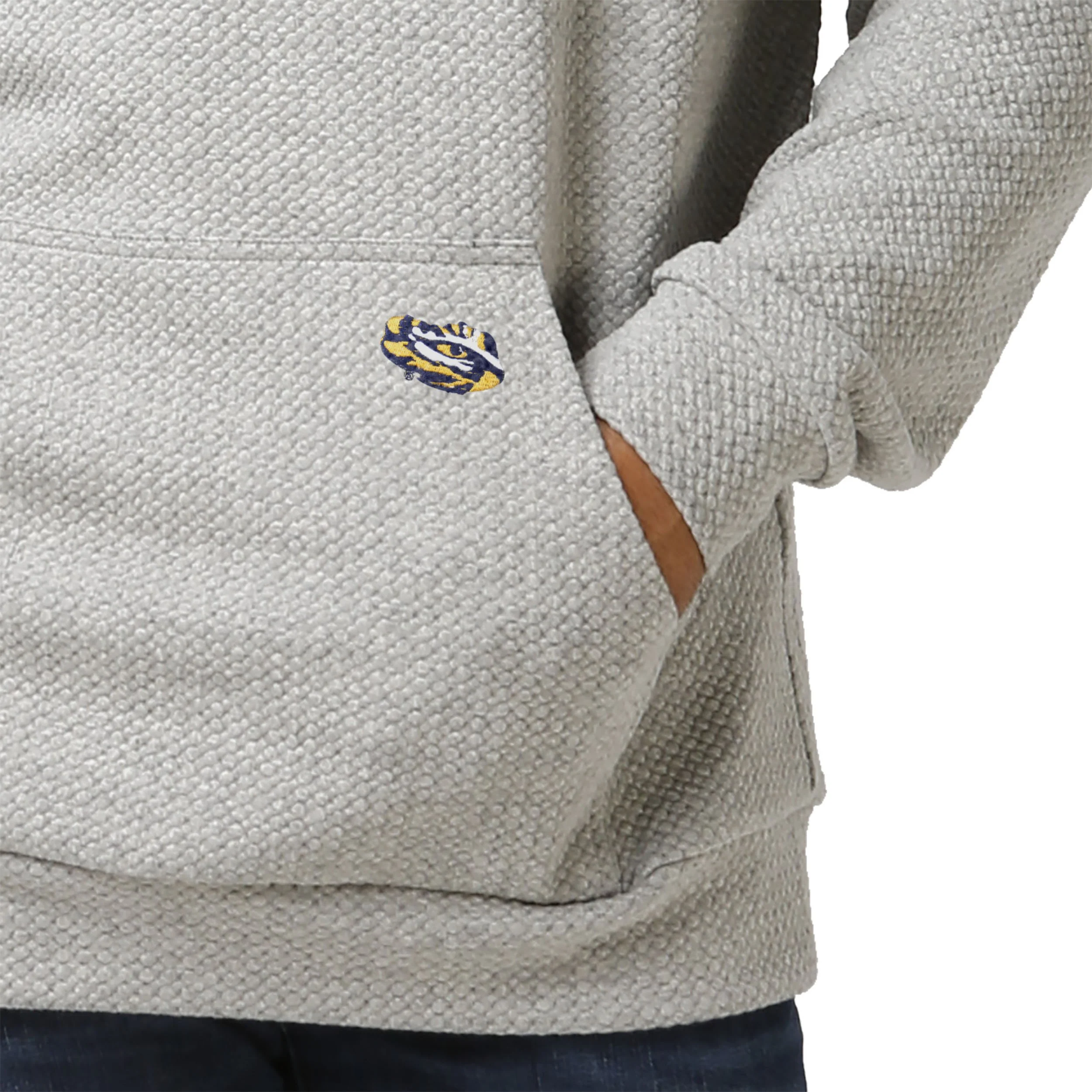 LSU Tigers NCAA Mens Gray Woven Hoodie - Image 3