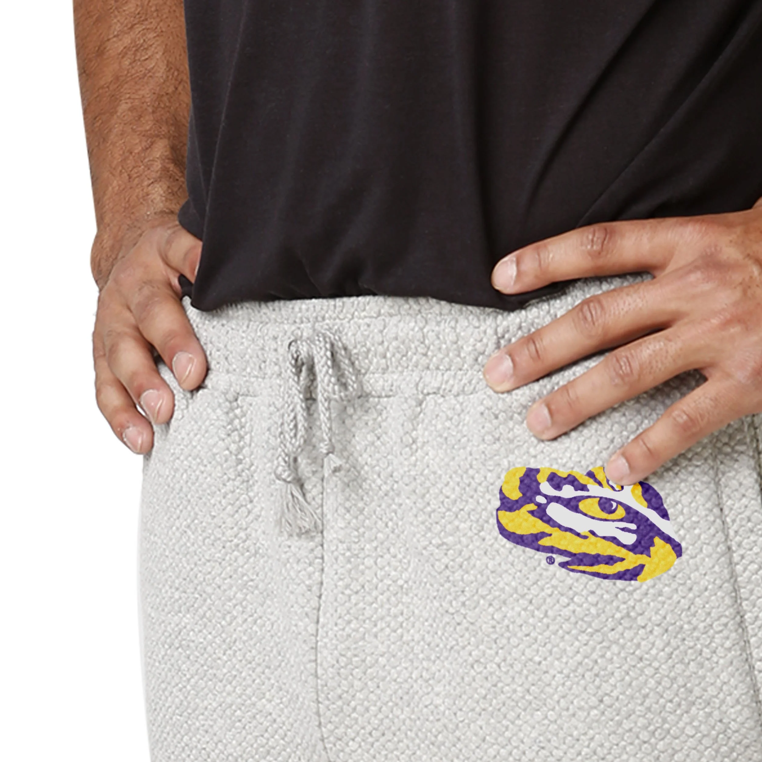 LSU Tigers NCAA Mens Gray Woven Joggers - Image 4