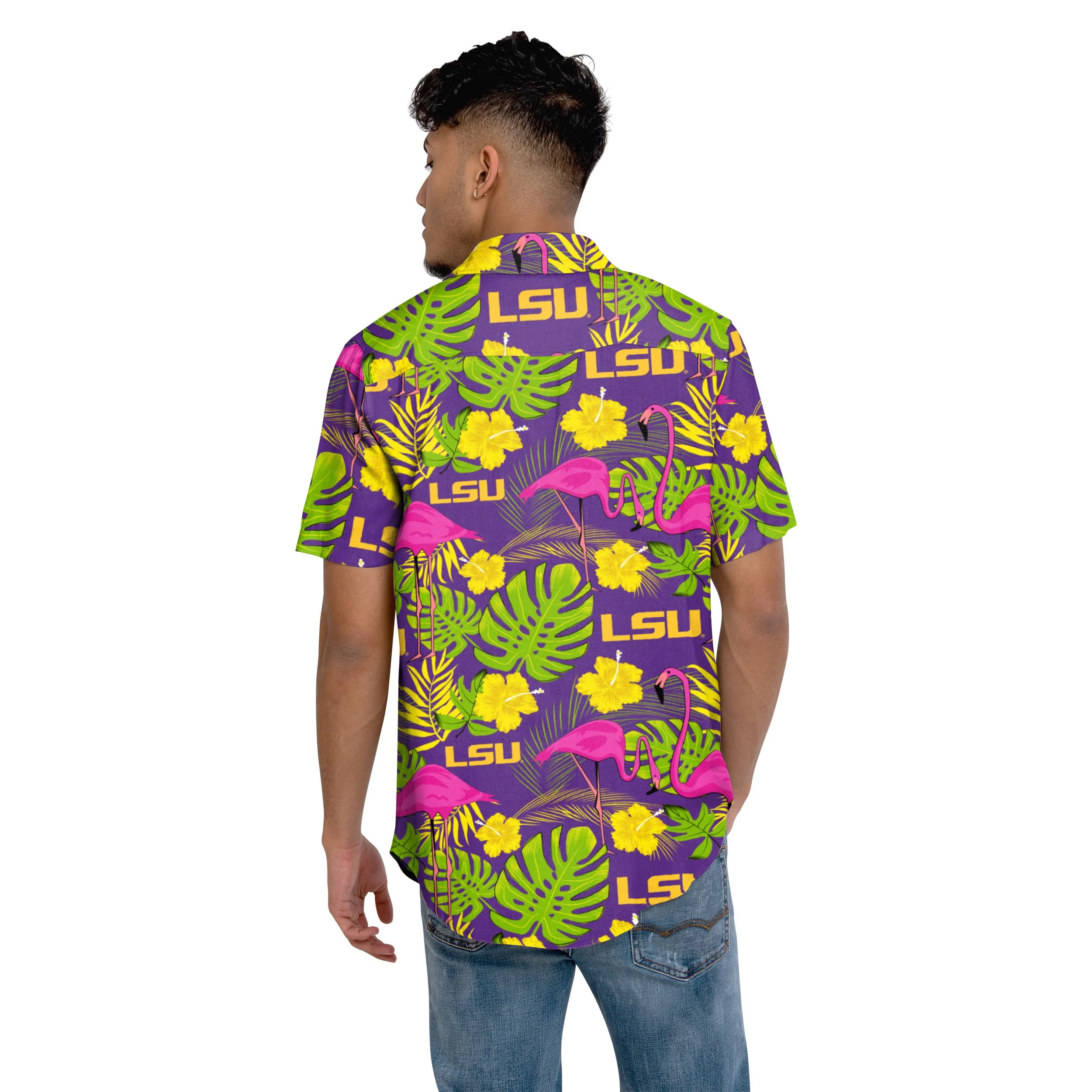 LSU Tigers NCAA Mens Highlights Button Up Shirt - Image 3