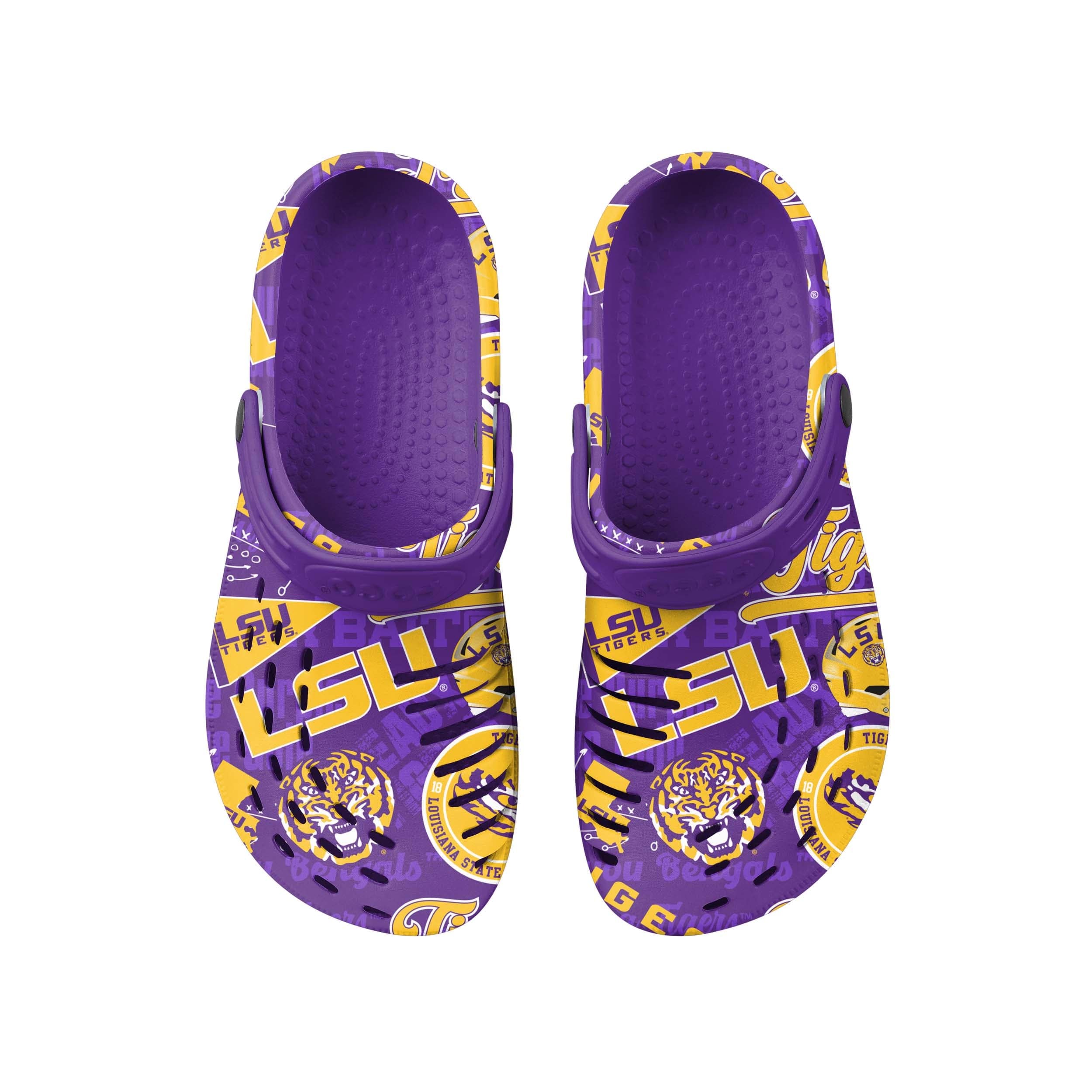 LSU Tigers NCAA Mens Historic Print Clog With Strap - Image 4