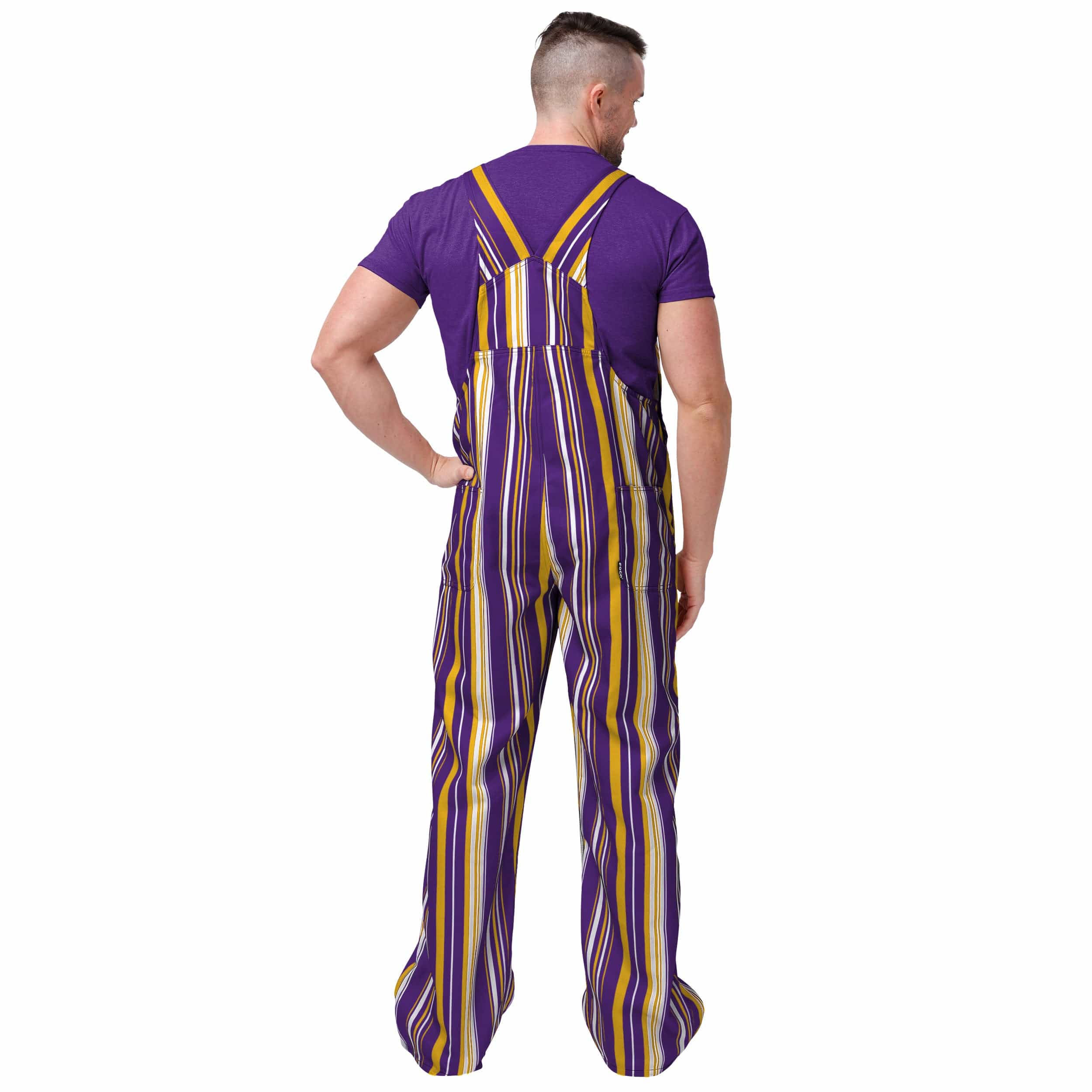 LSU Tigers NCAA Mens Hyper Stripe Bib Overalls - Image 2