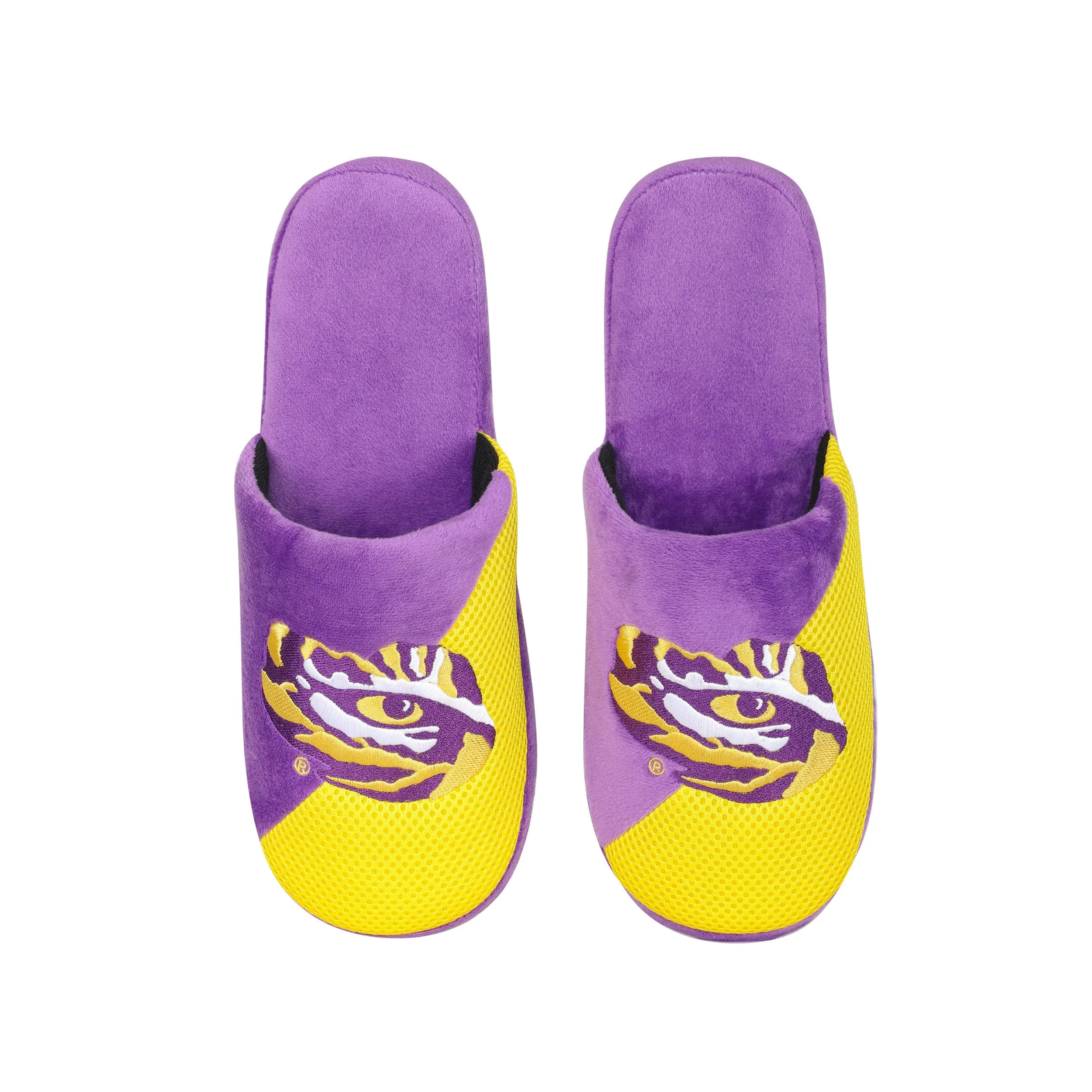 LSU Tigers NCAA Mens Logo Staycation Slippers - Image 4