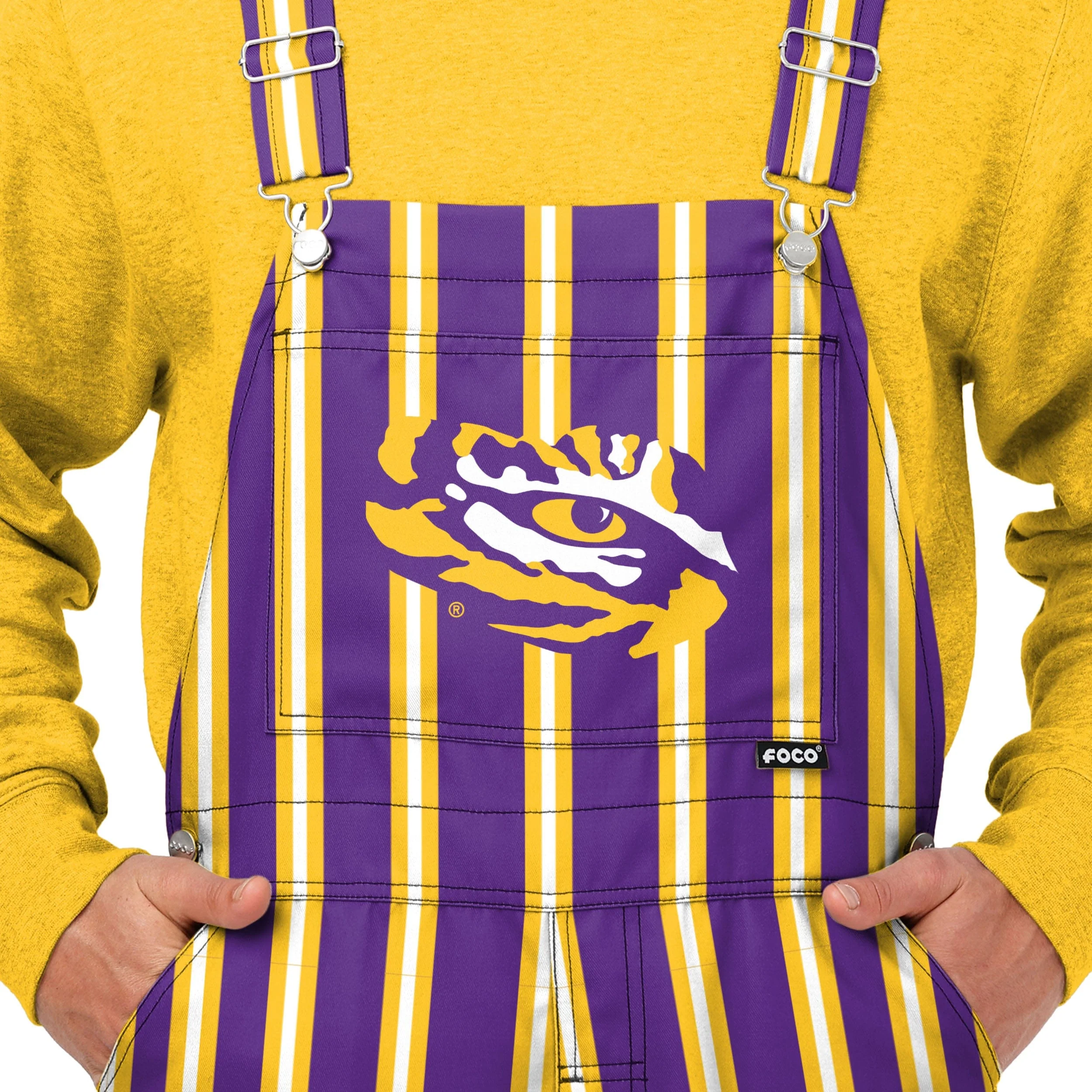 LSU Tigers NCAA Mens Sideline Spirit Bib Overalls - Image 4