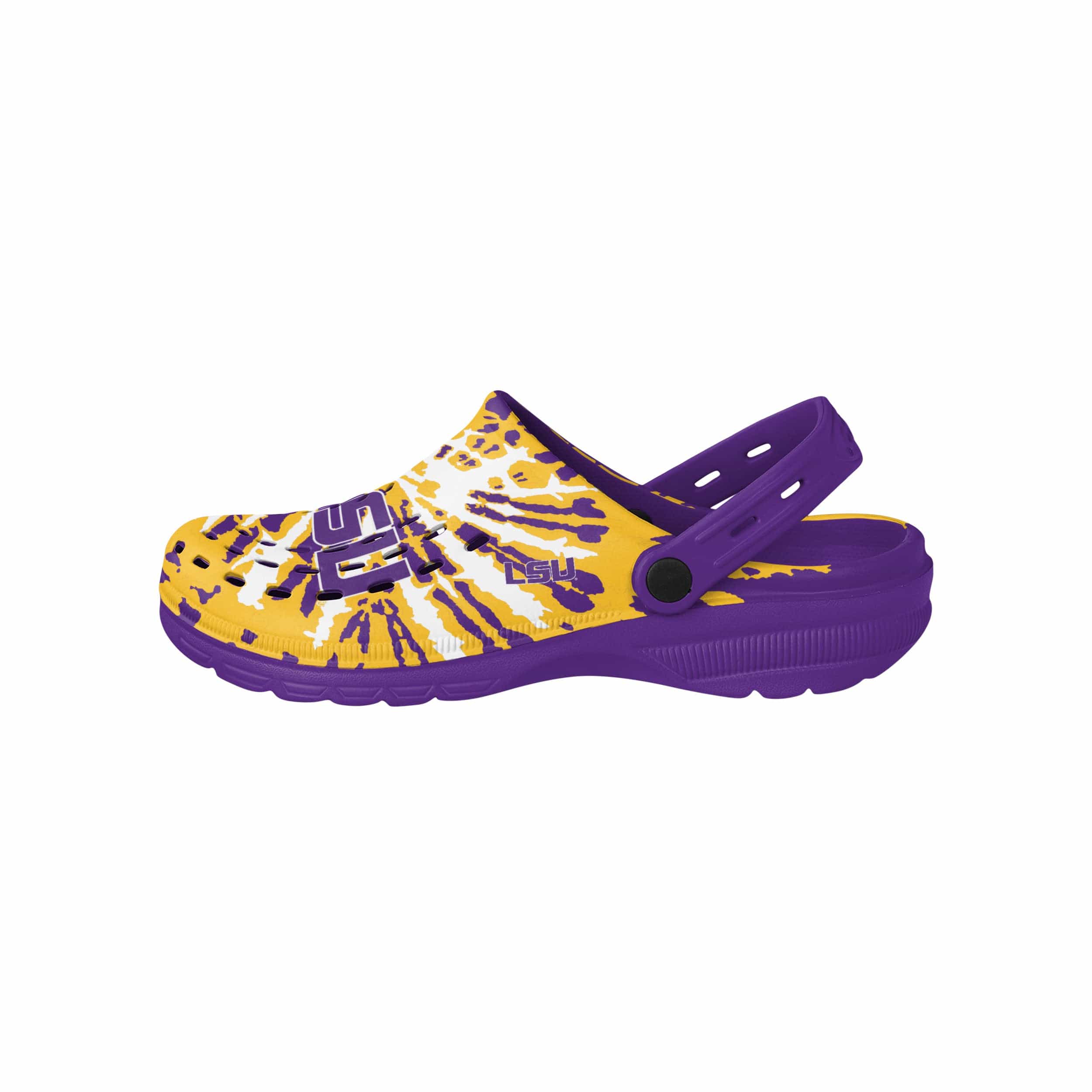 LSU Tigers NCAA Mens Tie-Dye Clog With Strap - Image 2