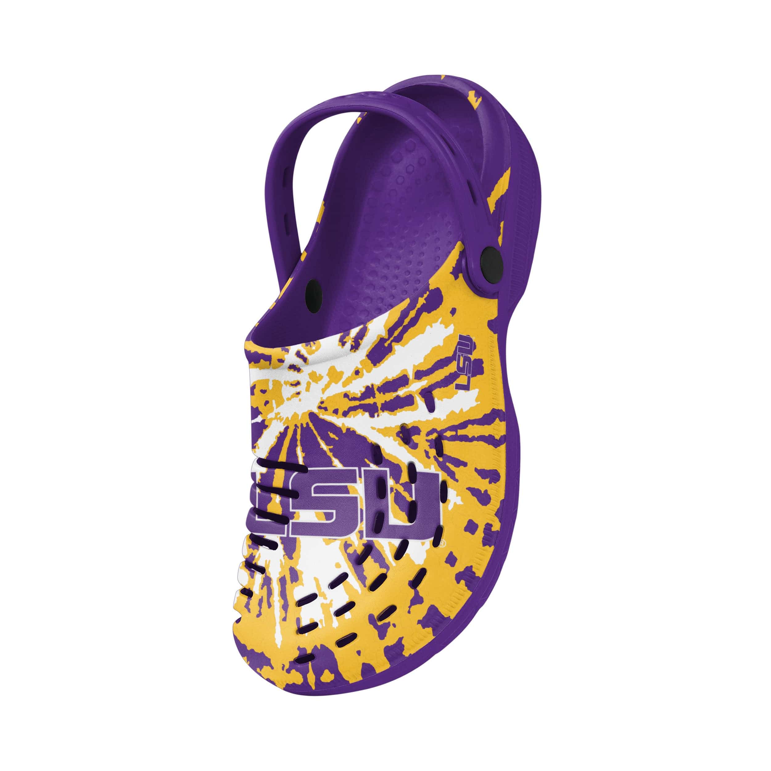 LSU Tigers NCAA Mens Tie-Dye Clog With Strap - Image 3
