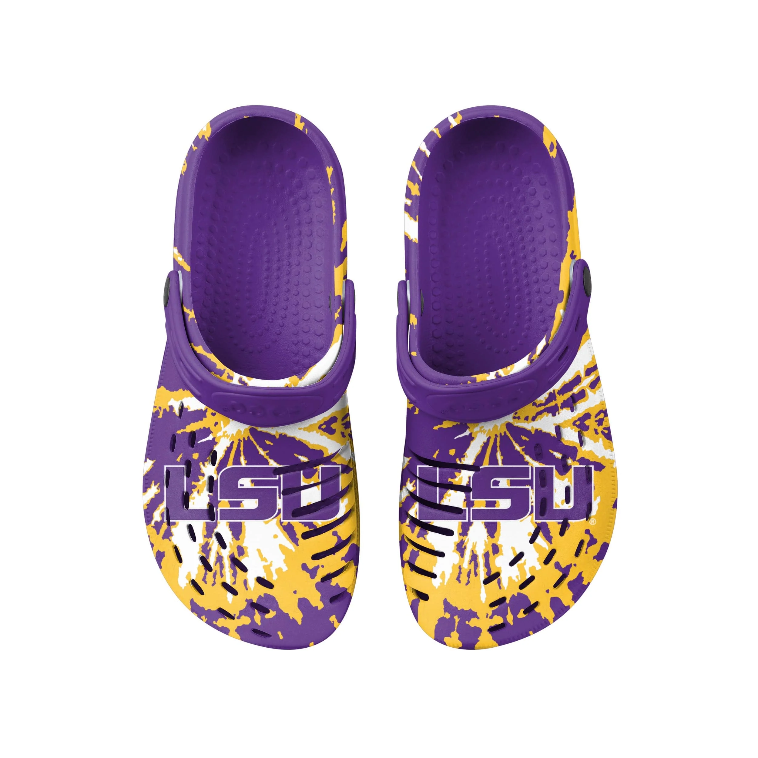 LSU Tigers NCAA Mens Tie-Dye Clog With Strap - Image 4
