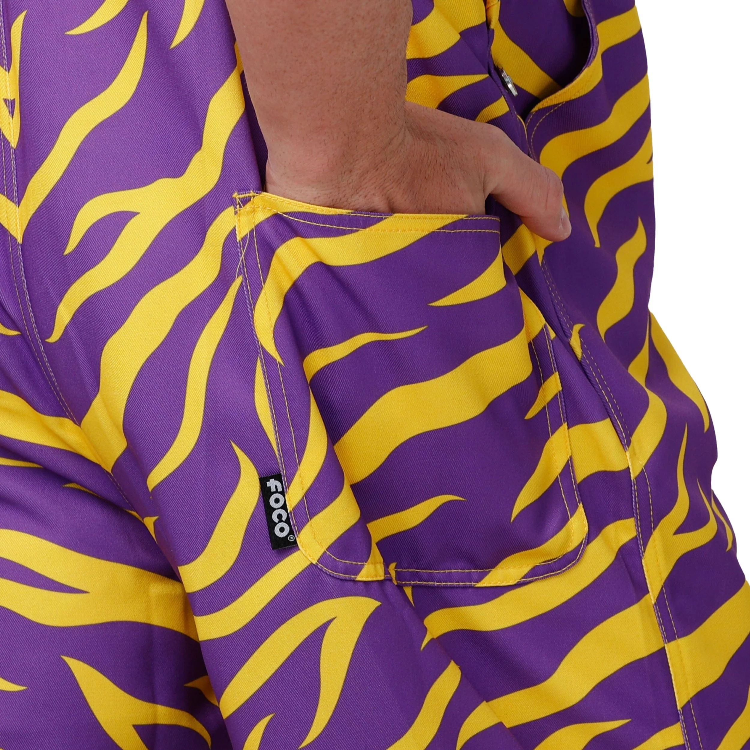 LSU Tigers NCAA Mens Tiger Stripe Thematic Bib Overalls - Image 6