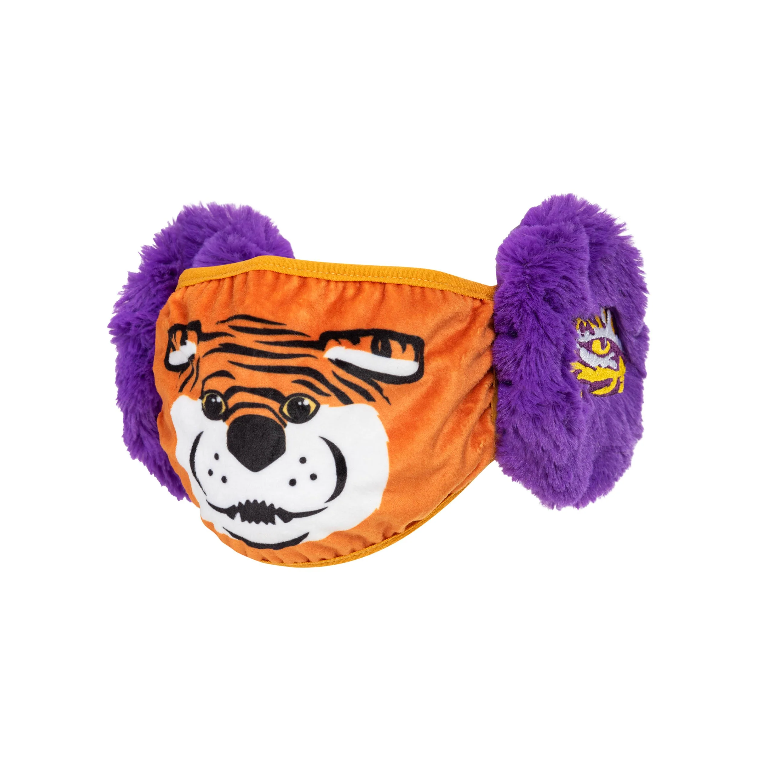 LSU Tigers NCAA Mike The Tiger Mascot Earmuff Face Cover - Image 2