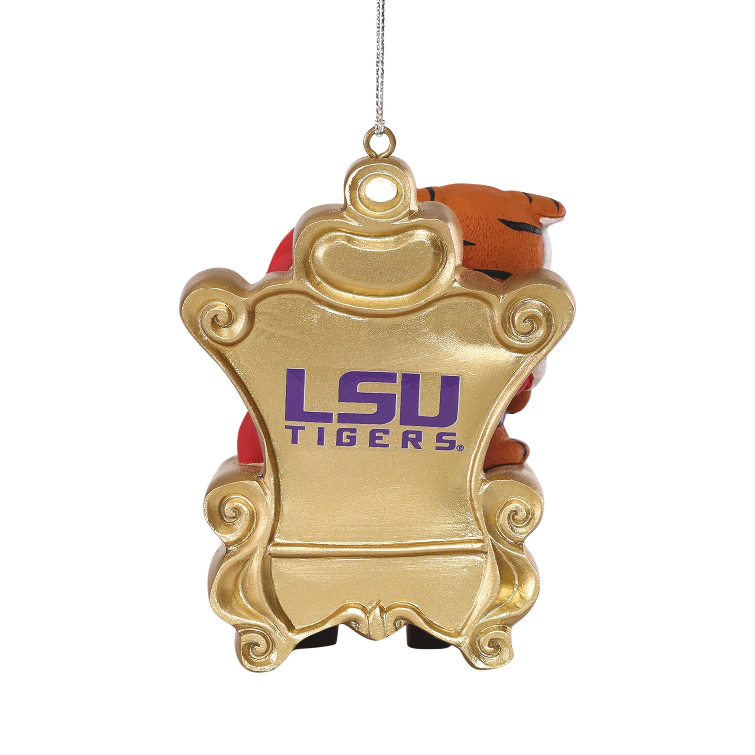 LSU Tigers NCAA Mike the Tiger Mascot on Santas Lap Ornament - Image 3