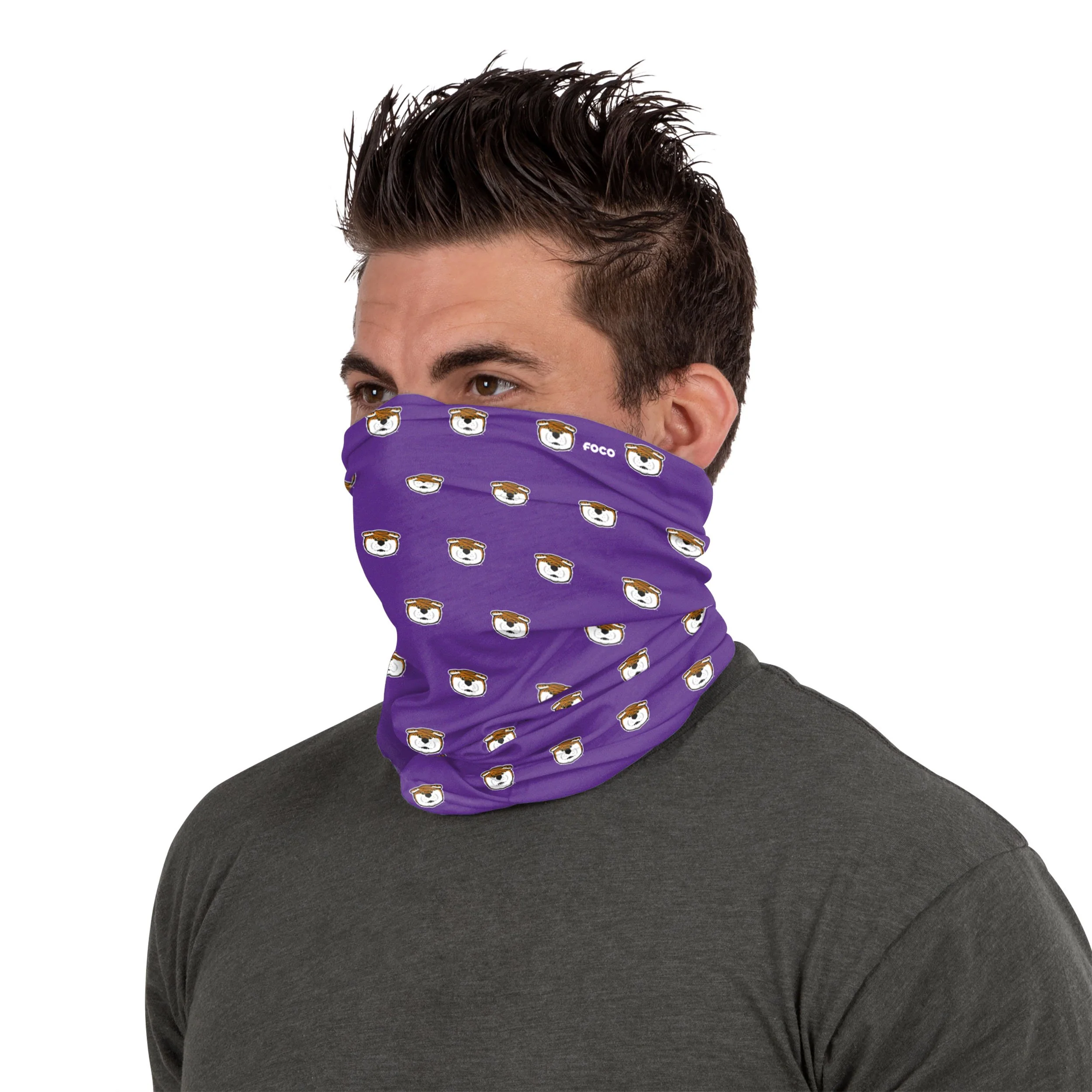 LSU Tigers NCAA Mike The Tiger Mini Print Mascot Gaiter Scarf - Image 4
