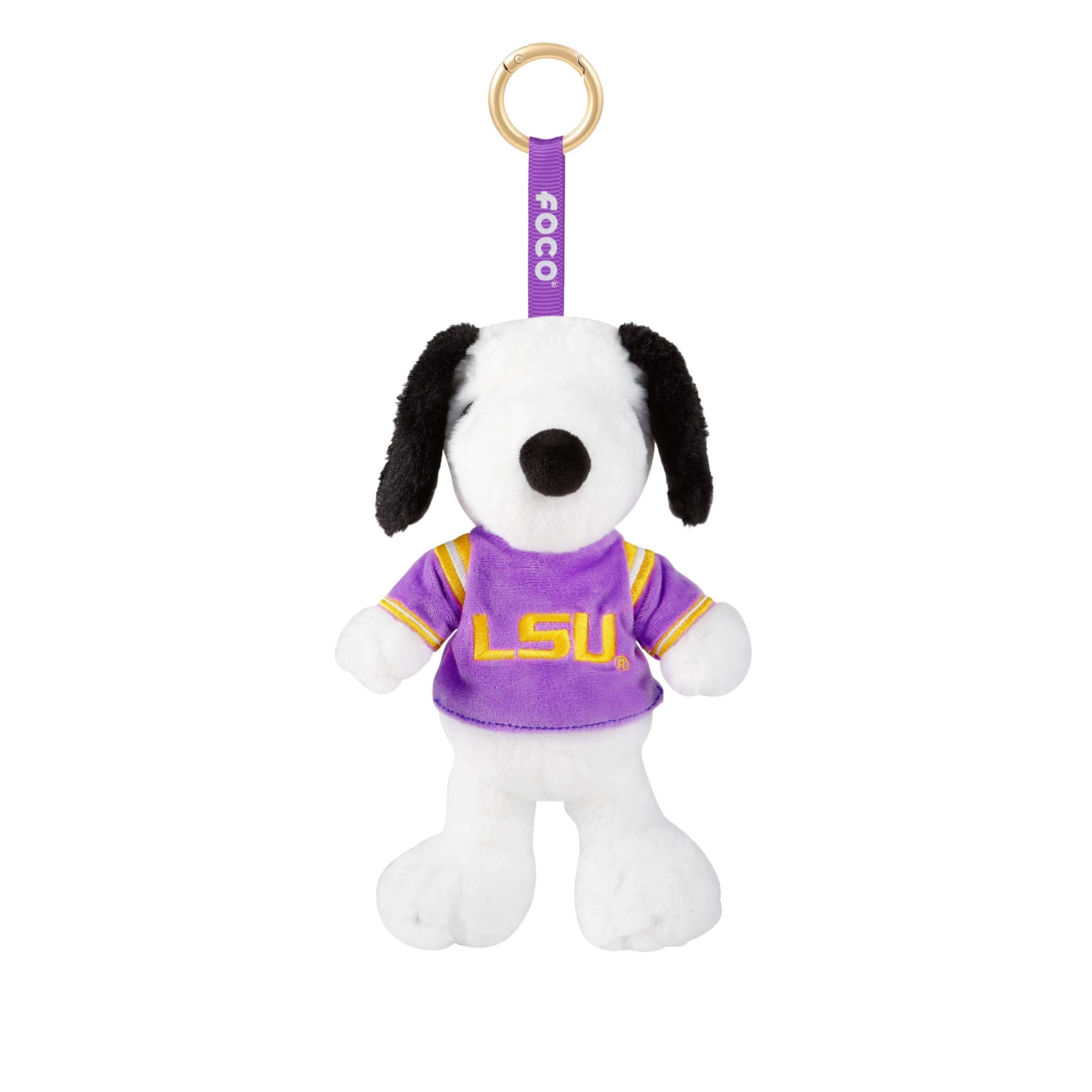 LSU Tigers NCAA Plush Snoopy Peanuts Bag Charm Keychain - Image 2
