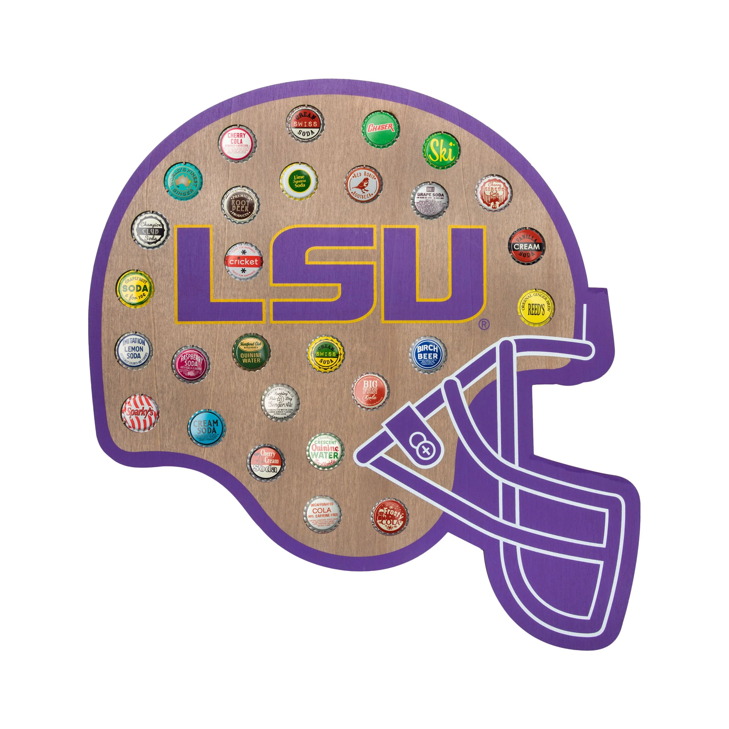 LSU Tigers NCAA Push Bottle Cap Wall Sign