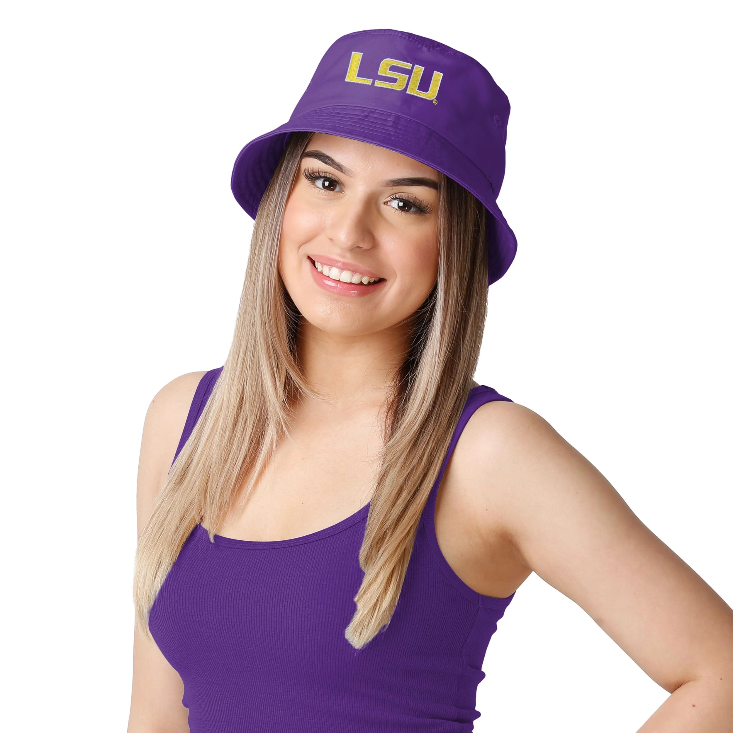 LSU Tigers NCAA Solid Bucket Hat - Image 2