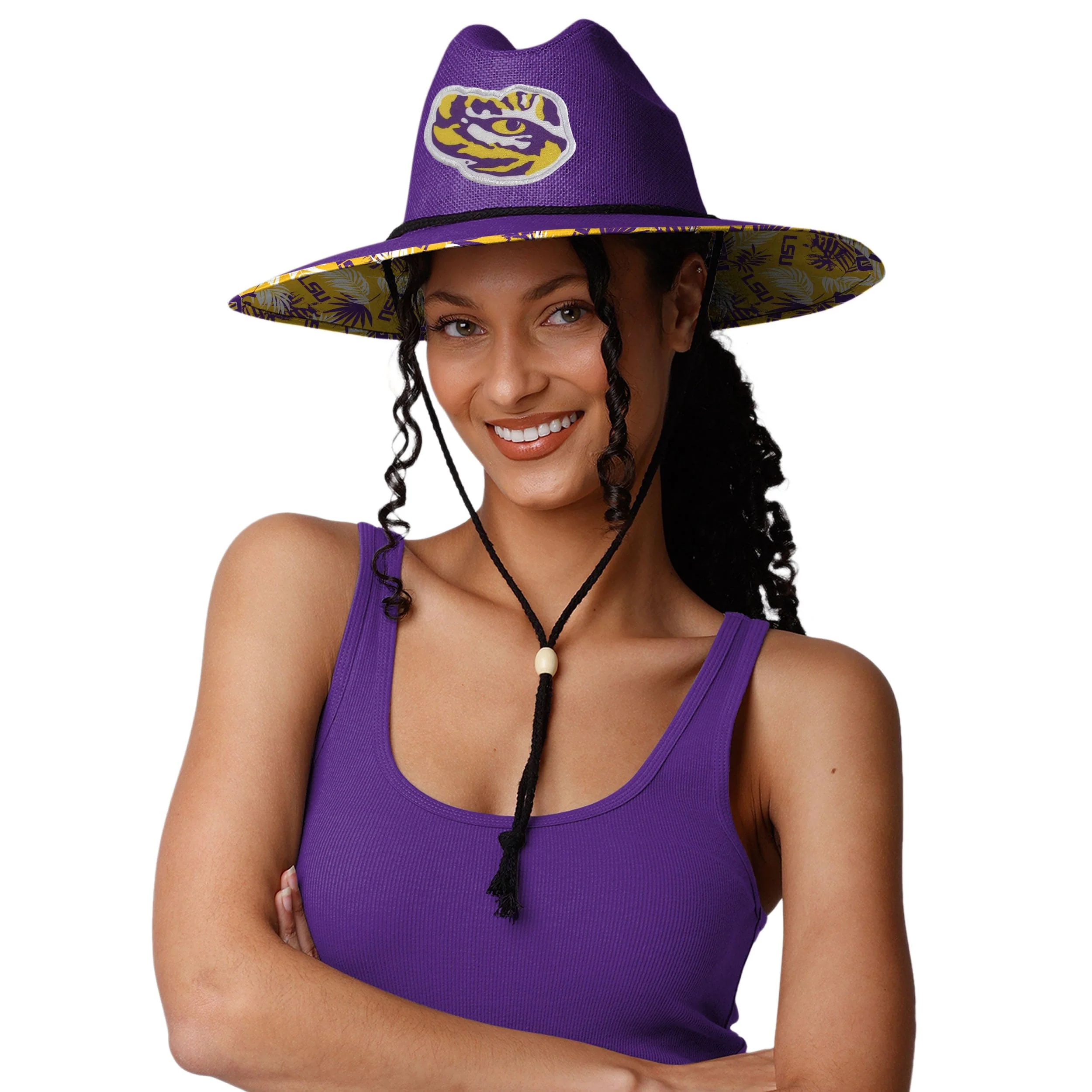 LSU Tigers NCAA Team Color Straw Hat - Image 4