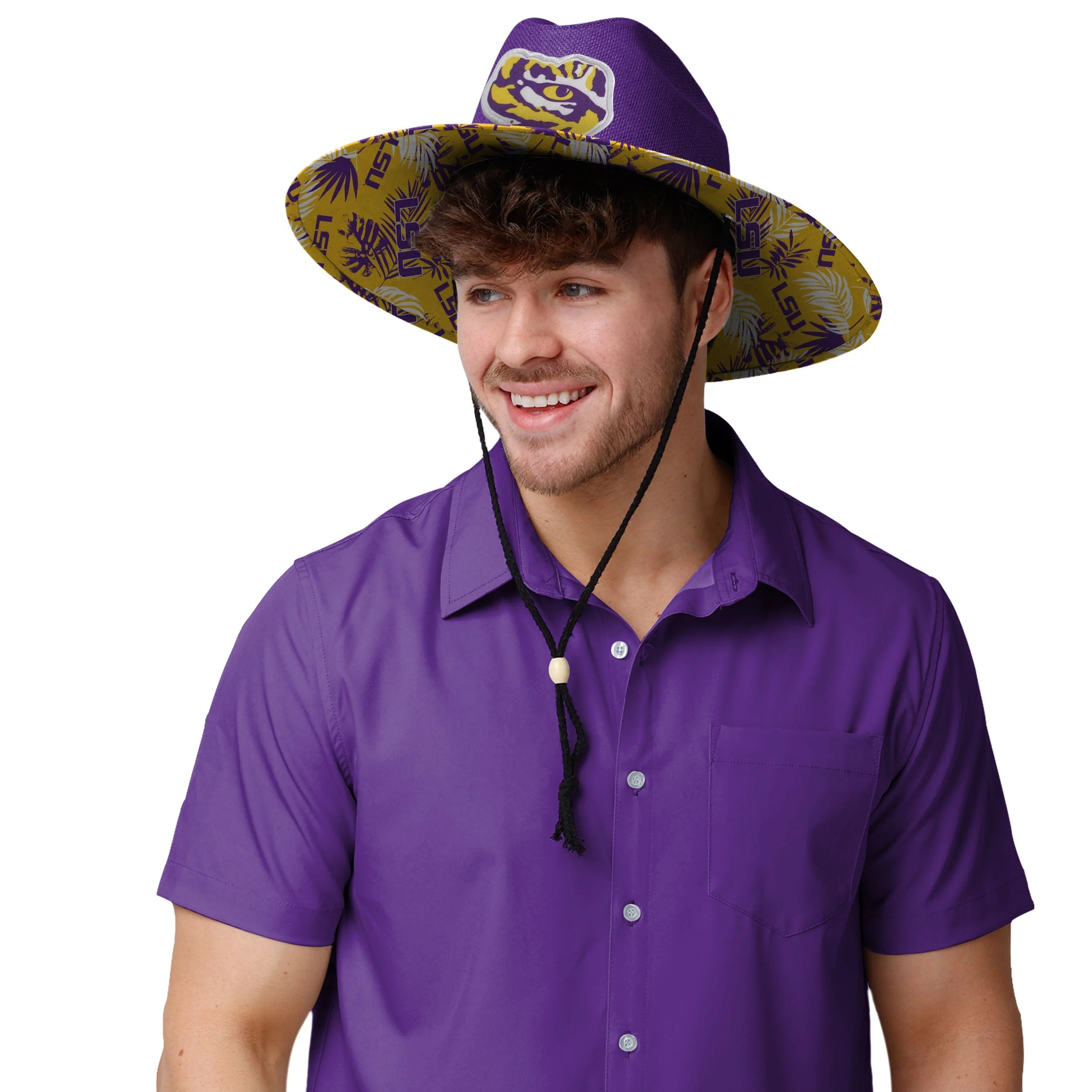 LSU Tigers NCAA Team Color Straw Hat - Image 5