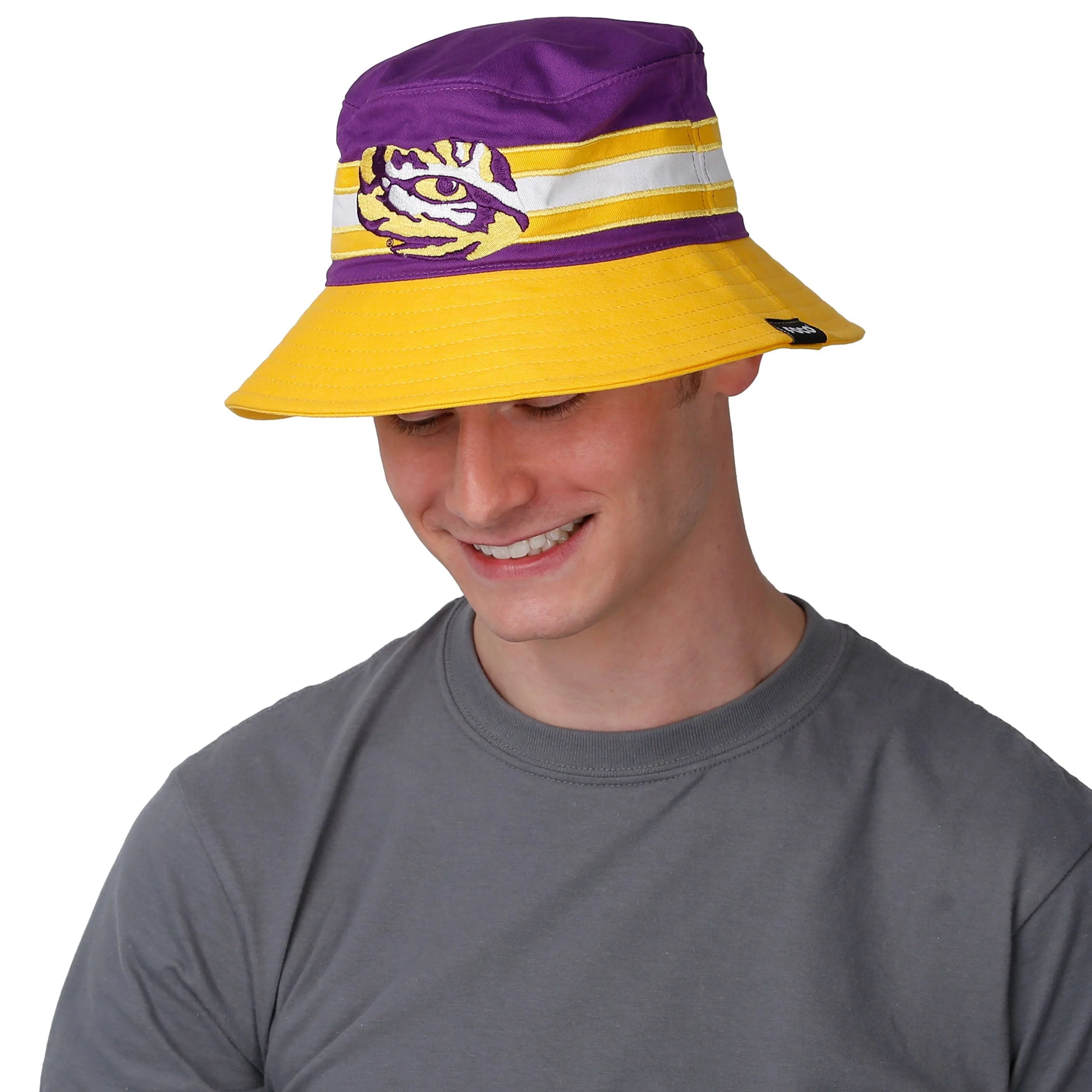 LSU Tigers NCAA Team Stripe Bucket Hat - Image 5