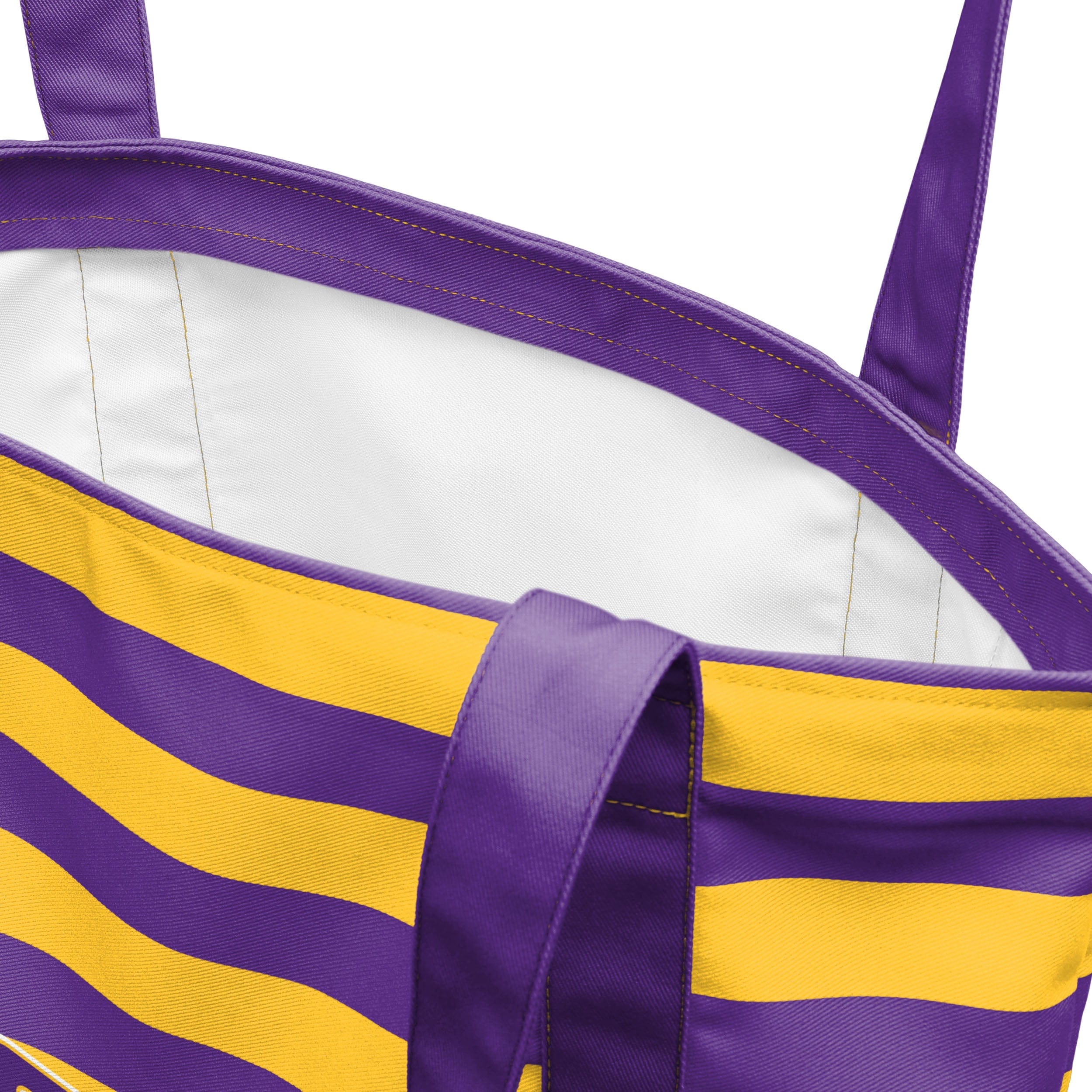 LSU Tigers NCAA Team Stripe Canvas Tote Bag - Image 4