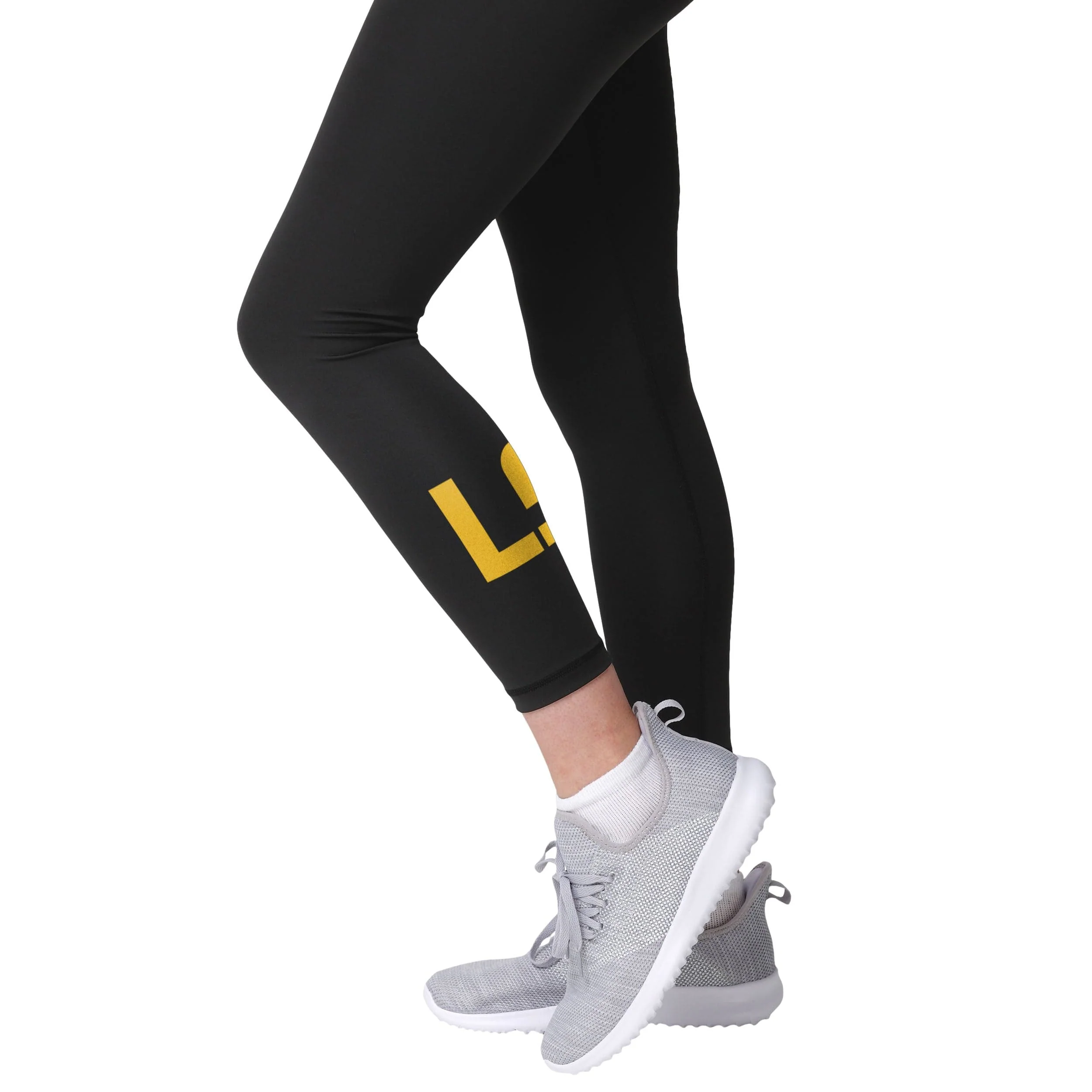 LSU Tigers NCAA Womens Calf Logo Black Leggings - Image 4