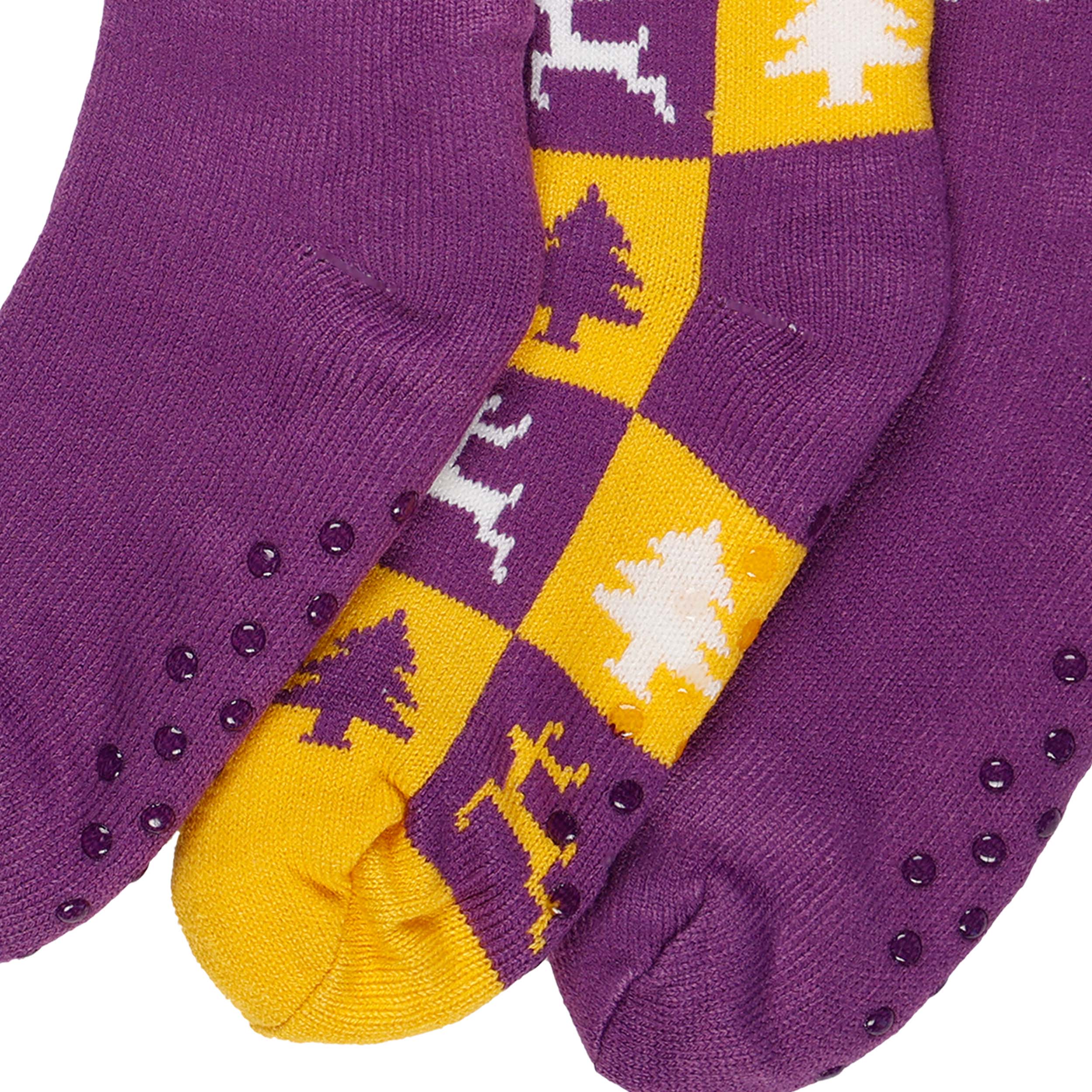 LSU Tigers NCAA Womens Fan Footy 3 Pack Slipper Socks - Image 3